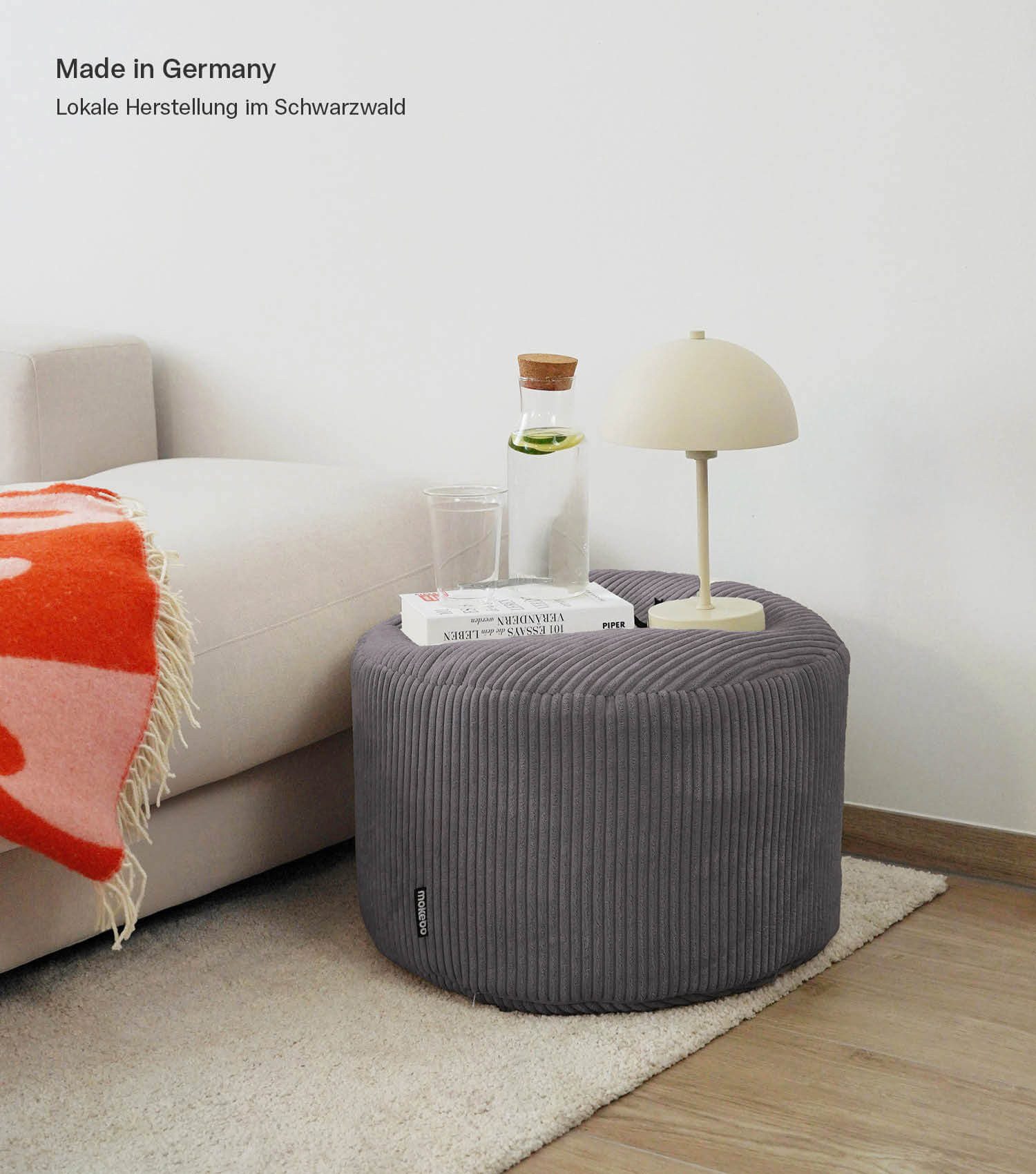 mokebo Pouf Der faule Lenz (aus Cordstoff), Sitzhocker, Bodenkissen, Fußhoc günstig online kaufen