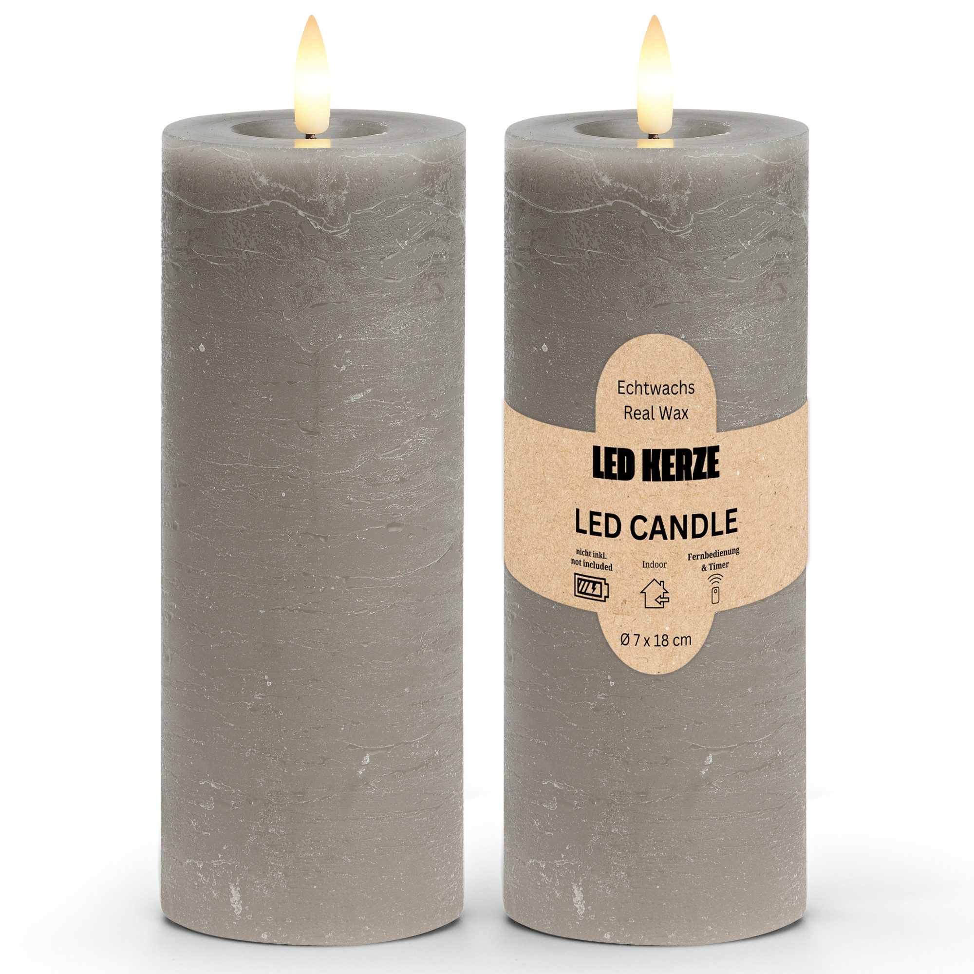 matches21 HOME & HOBBY LED-Kerze LED Stumpenkerzen Set Wachs, Flackernde Fl günstig online kaufen