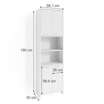 Vicco Hochschrank Badschrank Badezimmerschrank MARIS Weiß