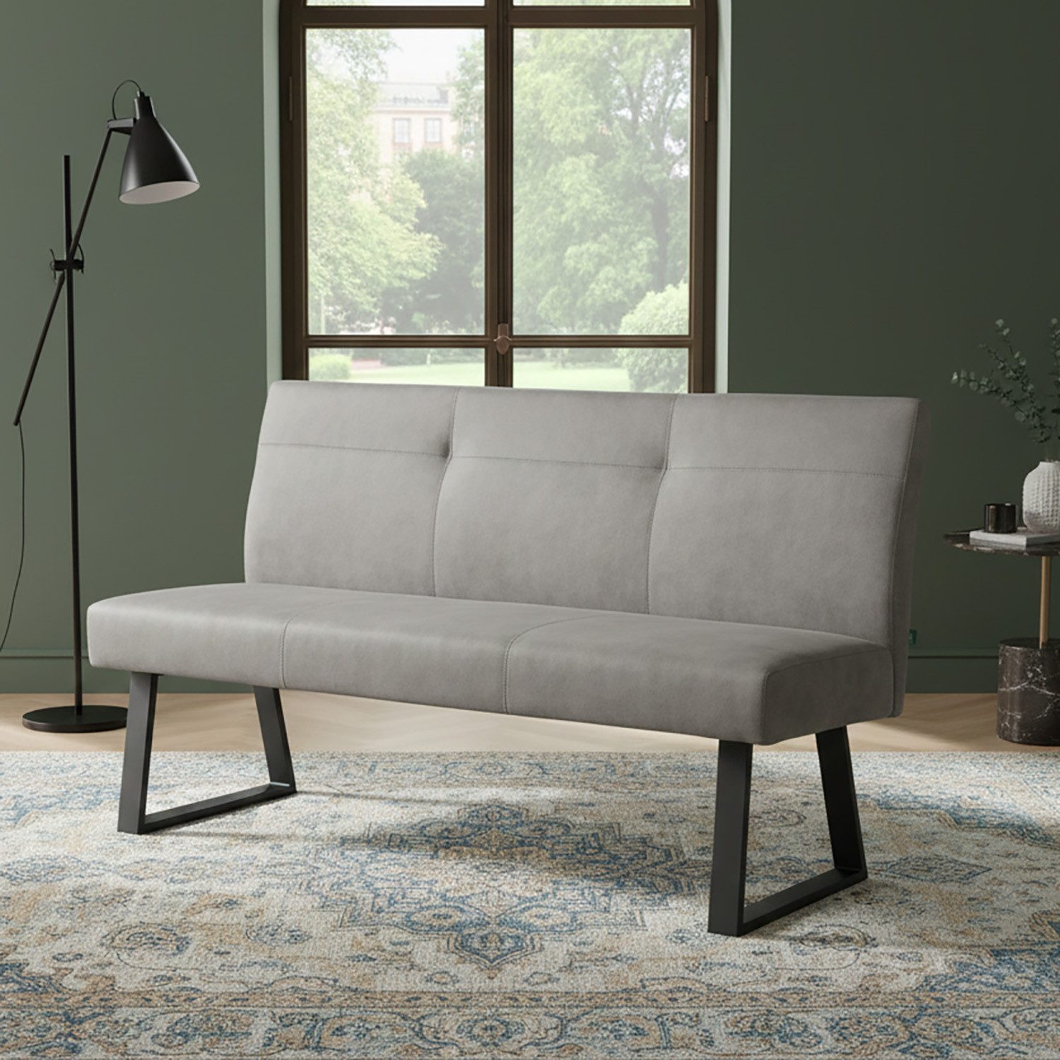 DUBI Möbel Essbank JOYCE, mit Federkernbox gepolstert, mit Rückenlehne, Metallgestell