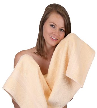 Betz Handtuch Set 5-TLG. Handtuch-Set GOLD 100% Baumwolle Qualität 600 g/m² 1 Duschtuch 2 Handtücher 2 Seiftücher Farbe beige, 100% Baumwolle