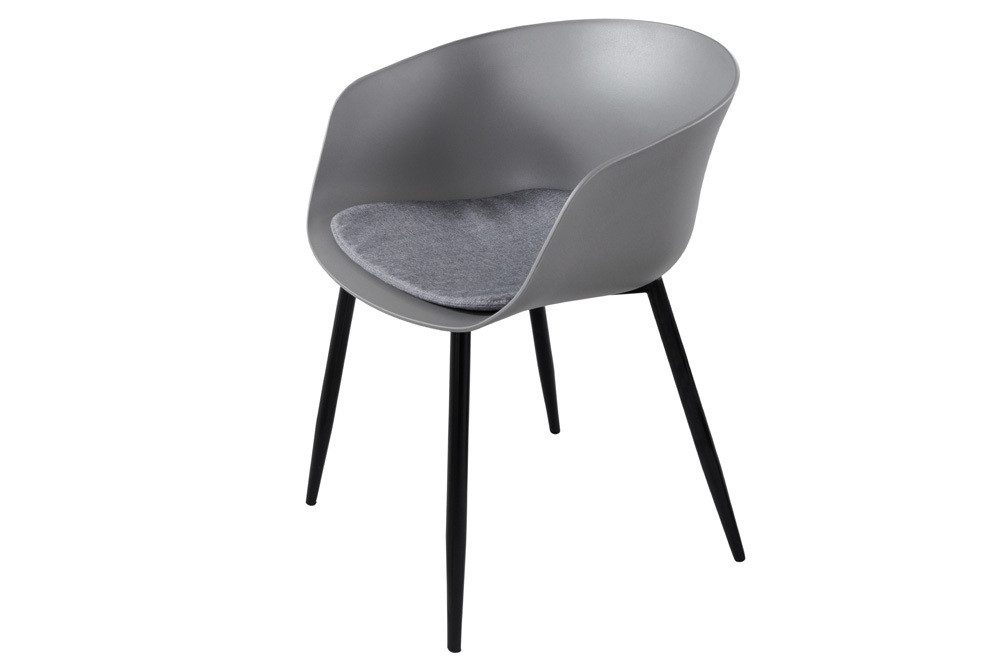 riess-ambiente Gartenstuhl DESIGNO grau / schwarz (Einzelartikel, 1 St), Esszimmer · Kunststoff · Metall · mit Armlehne · Balkon · Outdoor