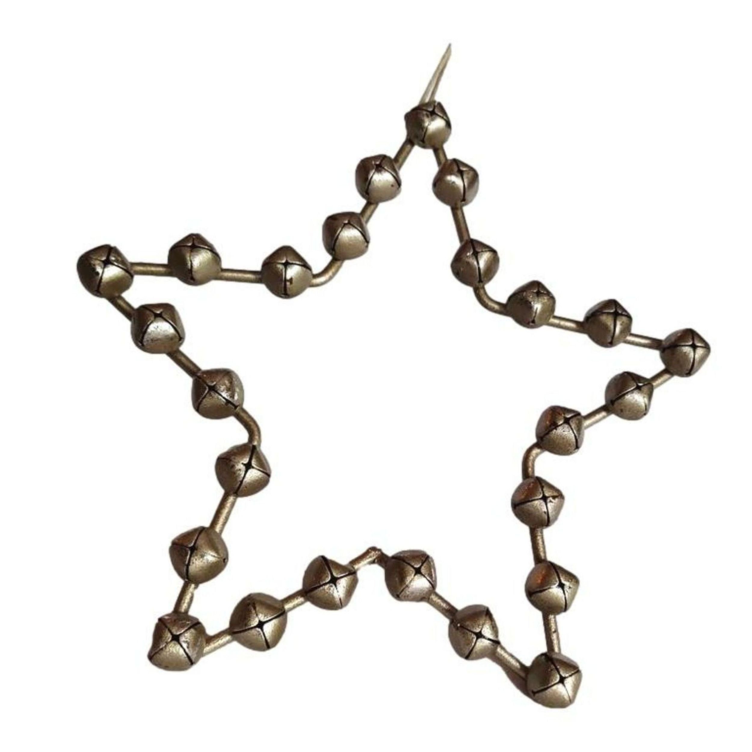 Dekostern Glöckchen Stern in Silber 19cm, 2 St.