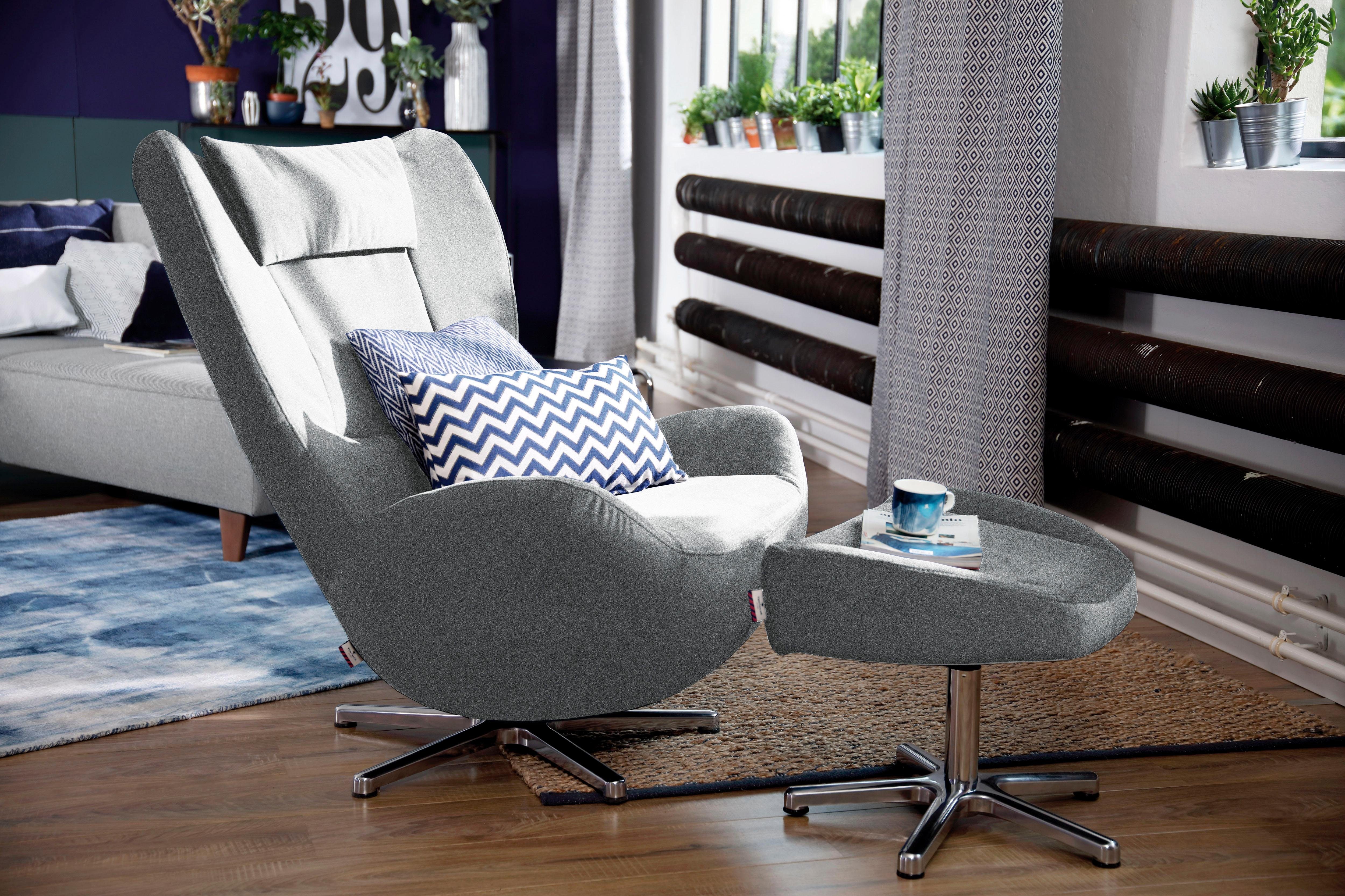 TOM TAILOR HOME Loungesessel TOM PURE, mit Metall-Drehfuß in Chrom