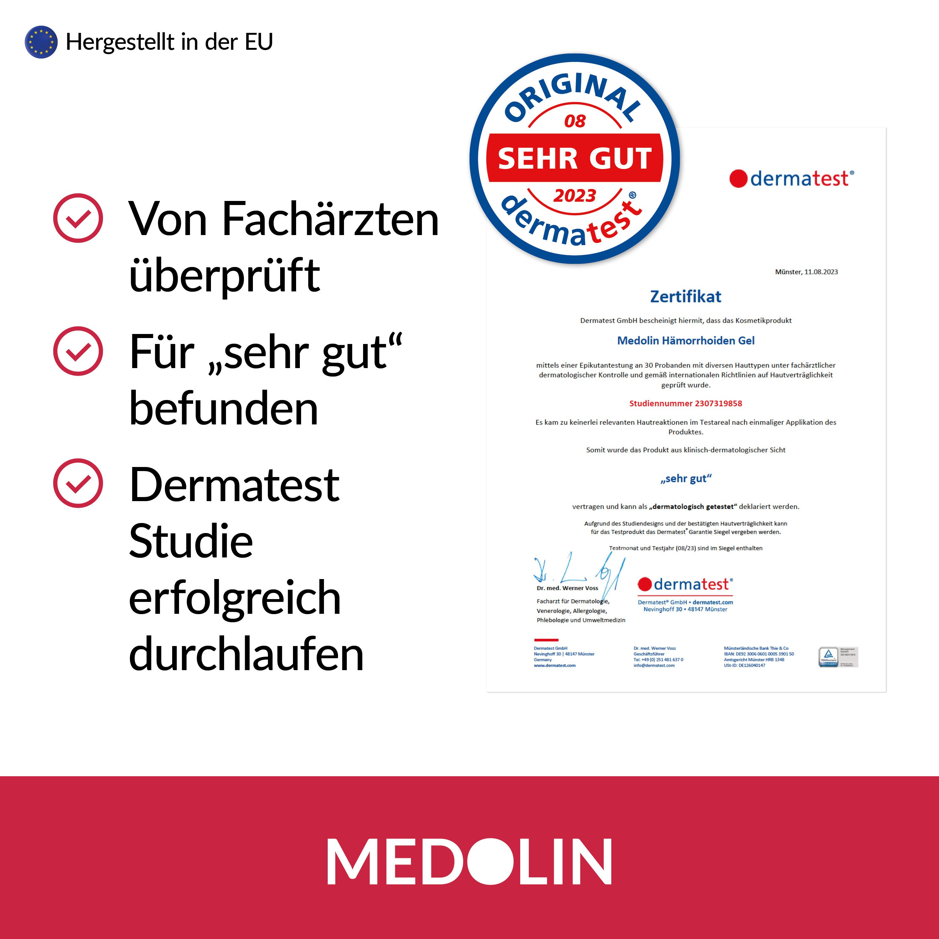 Medolin Intimpflege Hämorrhoiden Gel - Zertifiziertes Medizinprodukt - Hämorrhoiden Salbe, 1-tlg.