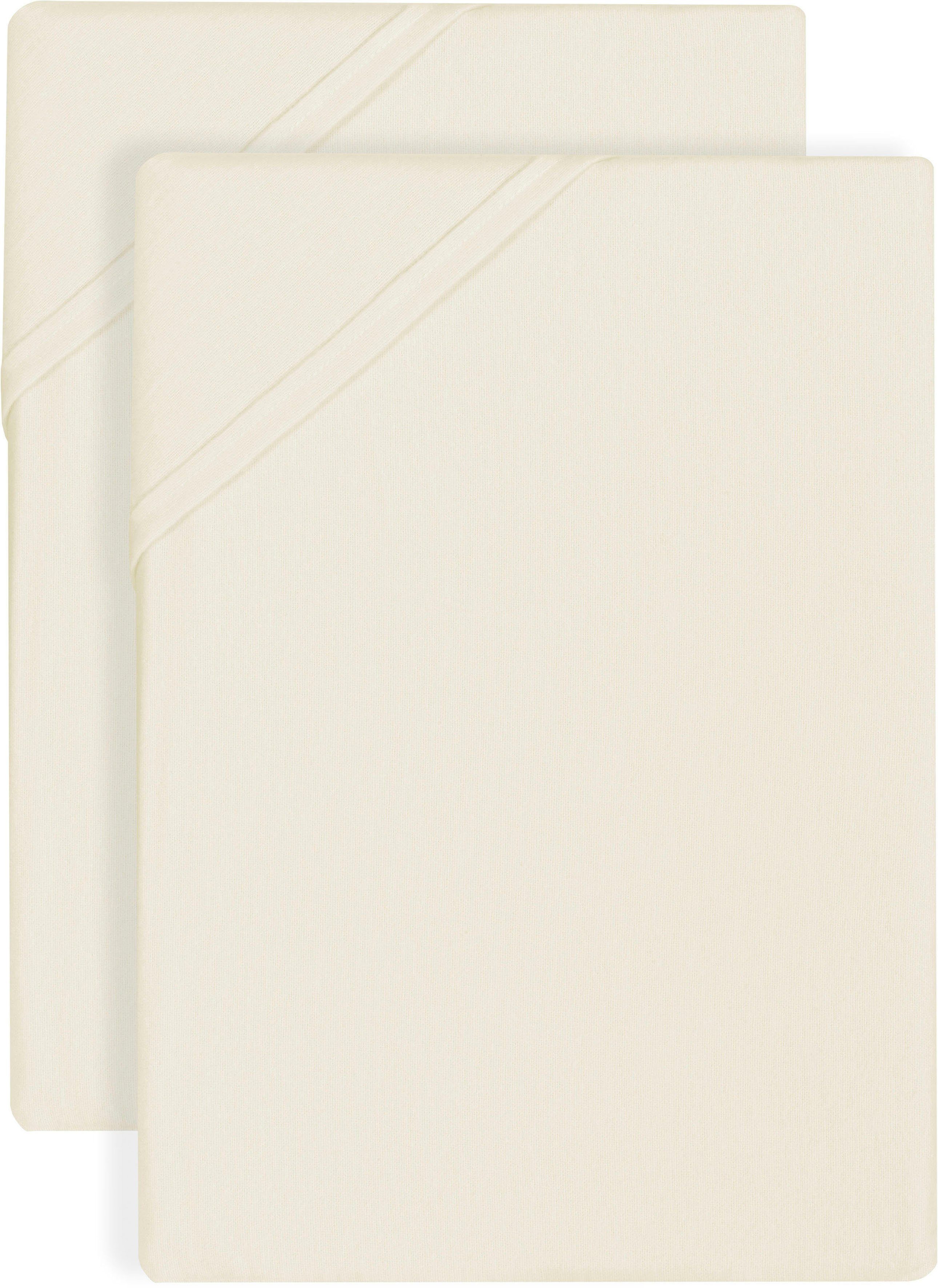 Biberna Betttuch Bennet, Biber, Gummizug: ohne, (2 Stück), wärmender Feinbi günstig online kaufen