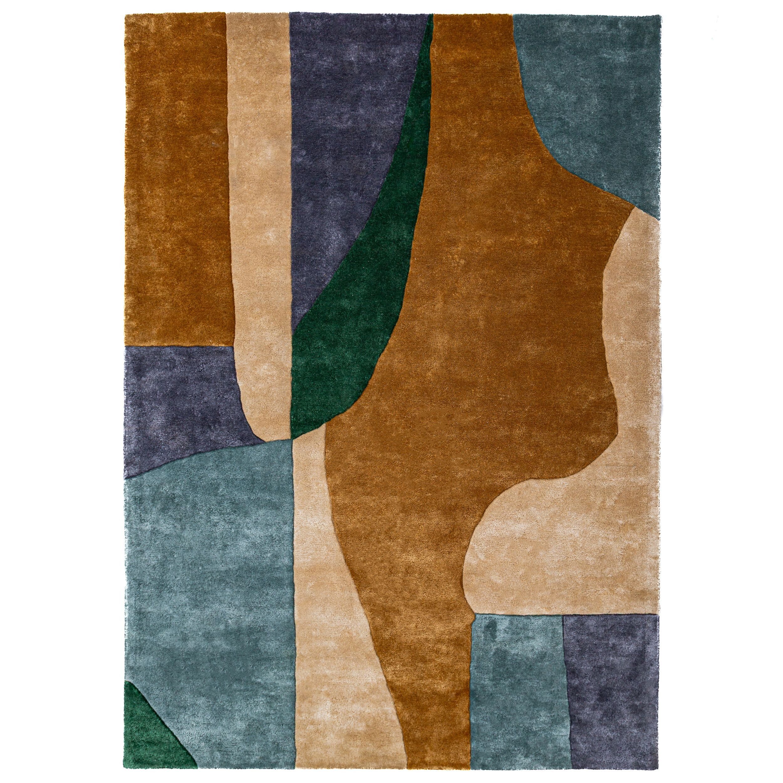 FLAIR RUGS Designteppich Polaris Viskose Teppich, rechteckig, Höhe: 8 mm, Modernes Colour-Blocking-Muster – Bild 2 von 5