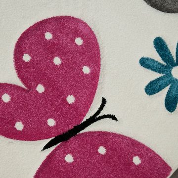 Kinderteppich Farbenfroher Schmetterling-Teppich für Kinderzimmer in creme, Carpetia, rechteckig, Höhe: 13 mm