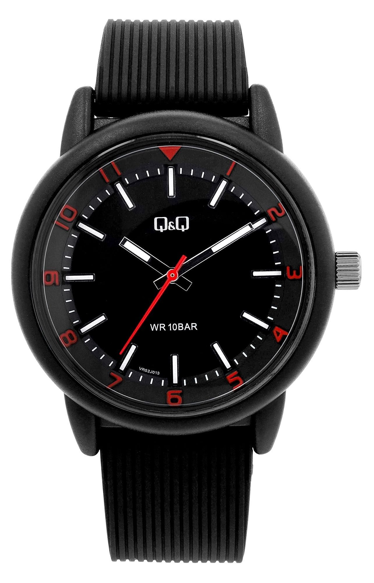 Q&Q Quarzuhr VR52J011Y Kunststoff, Silikonarmband, schwarz/silberfarben, günstig online kaufen