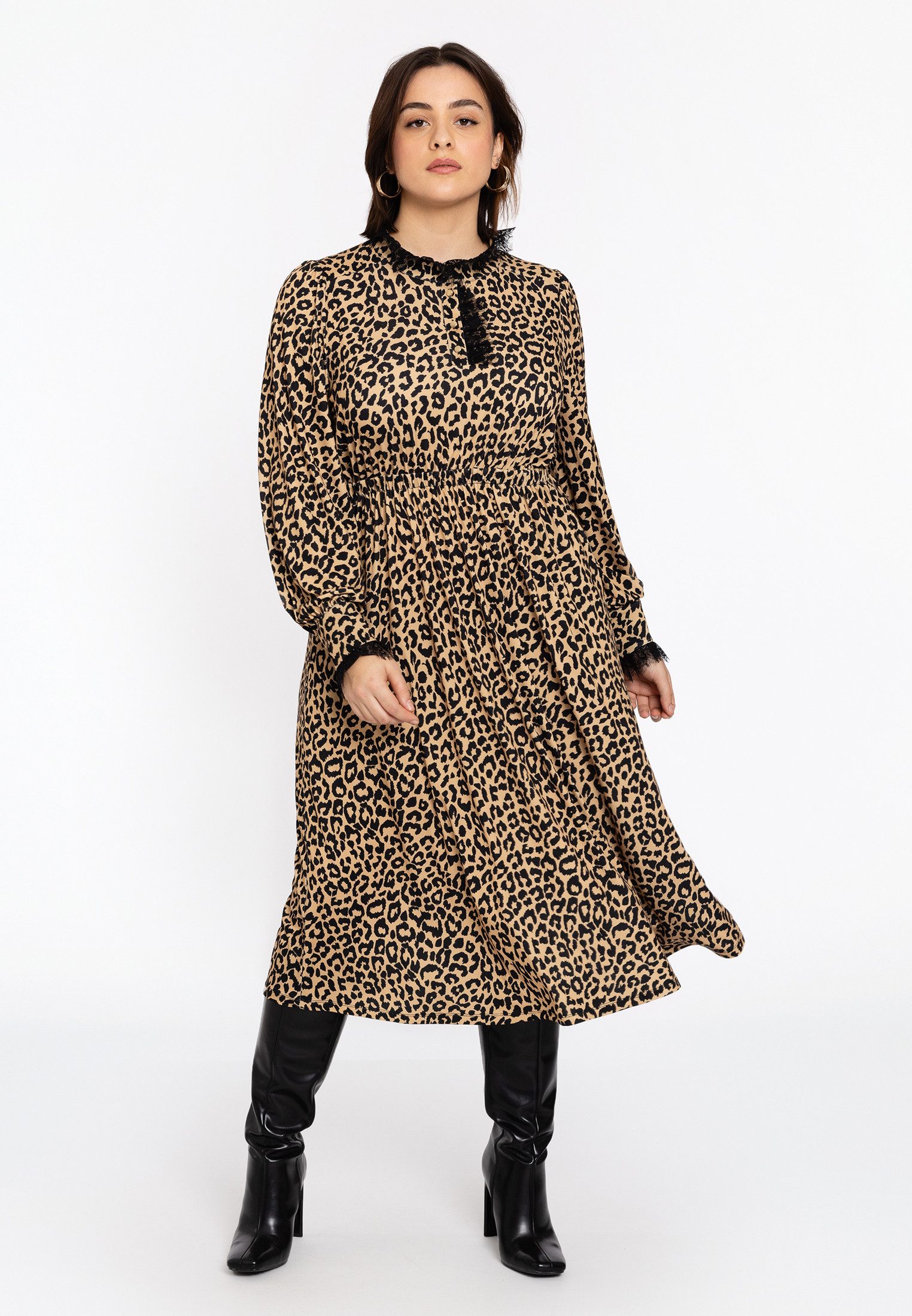 YOEK A-Linien-Kleid Damen Kleid mit Druck günstig online kaufen