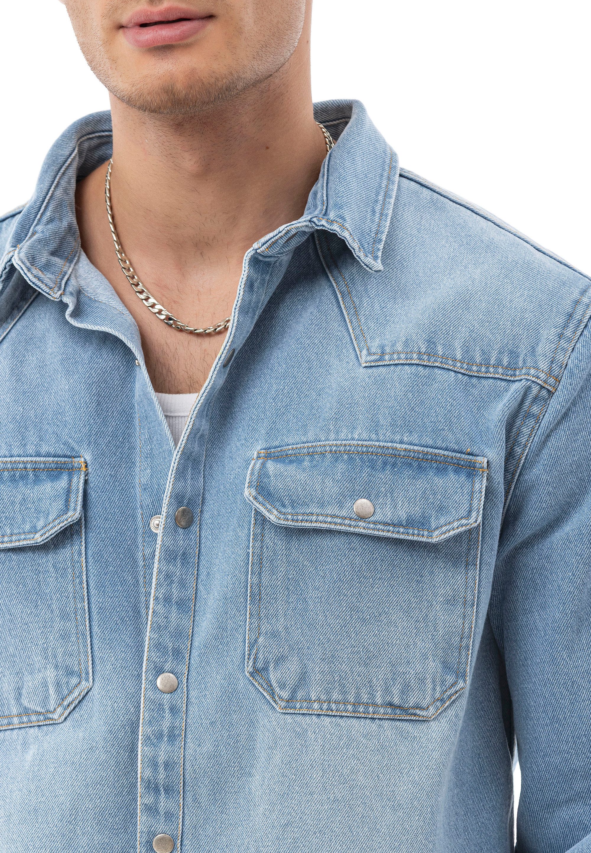 RedBridge Jeanshemd by Spruce - Denim-Hemd mit Druckknöpfen – Oversized Fit, Overshirt – Bild 3 von 4