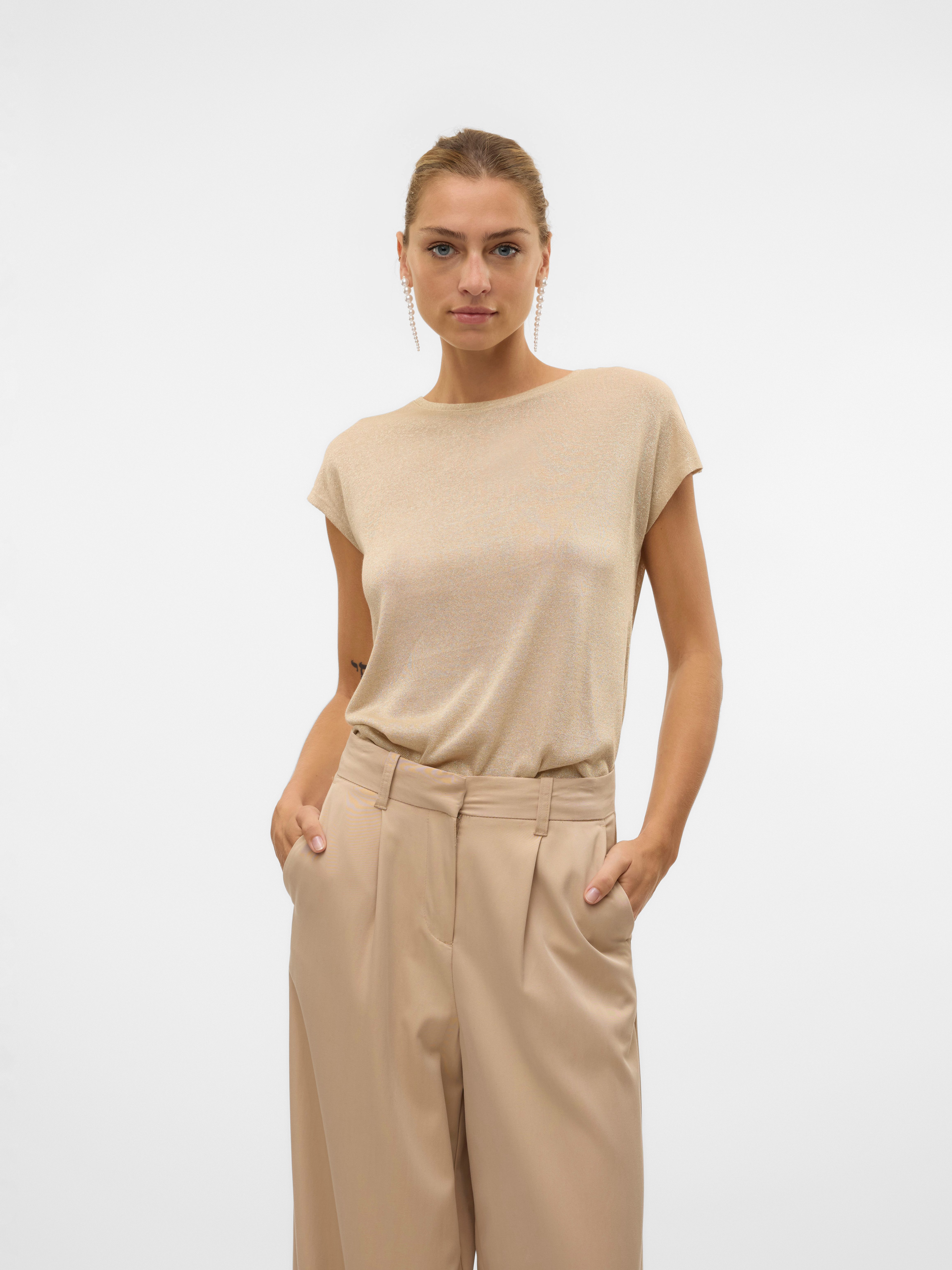 Vero Moda Kurzarmshirt VMSARAH AVA SS TOP JRS GA NOOS mit Glitzerdetails günstig online kaufen