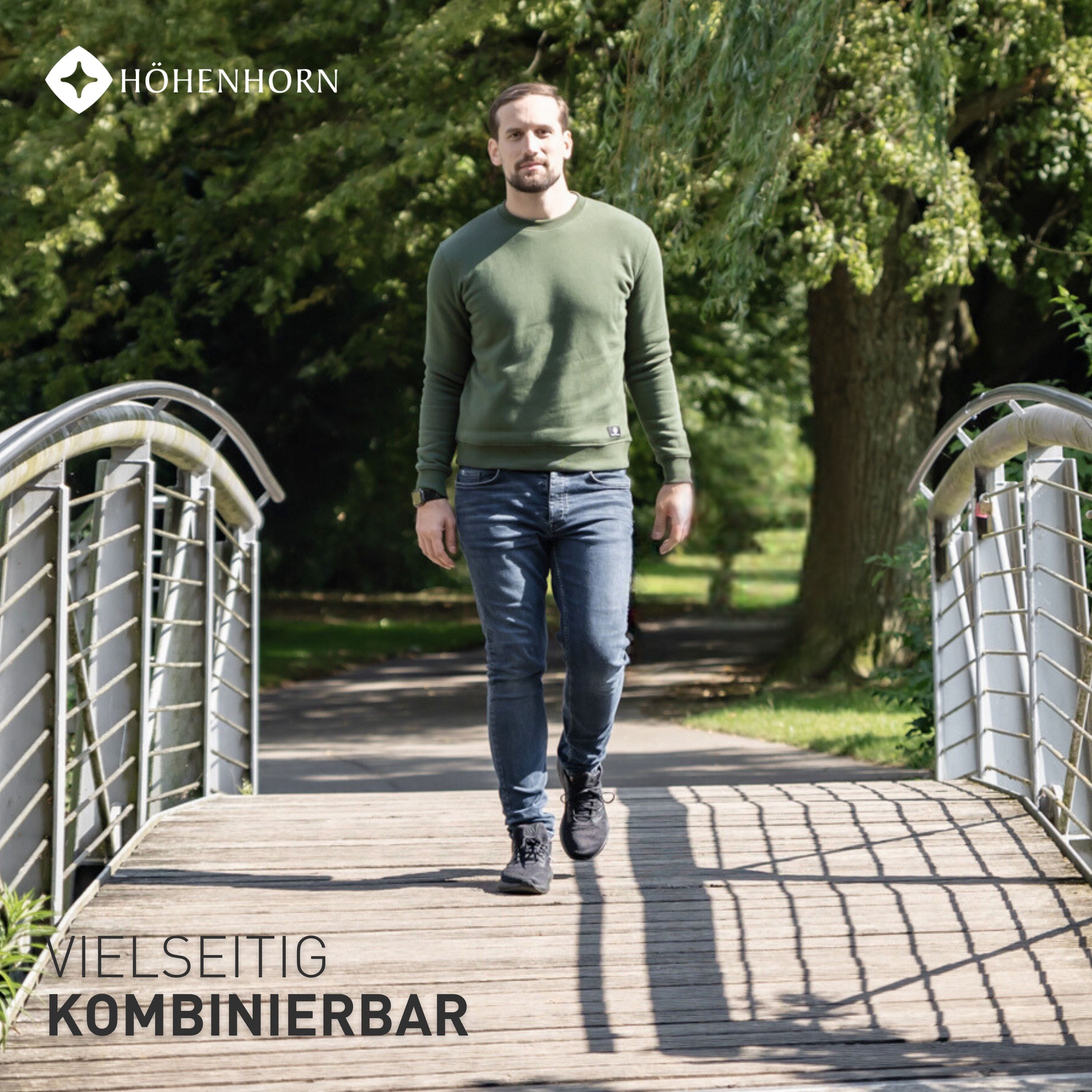 Höhenhorn Rundhalspullover Wallster Herren Sweatshirt für Männer Pullover Baumwolle Hochwertige Baumwolle, weiche Innenseite, angenehm warm – Bild 5 von 5