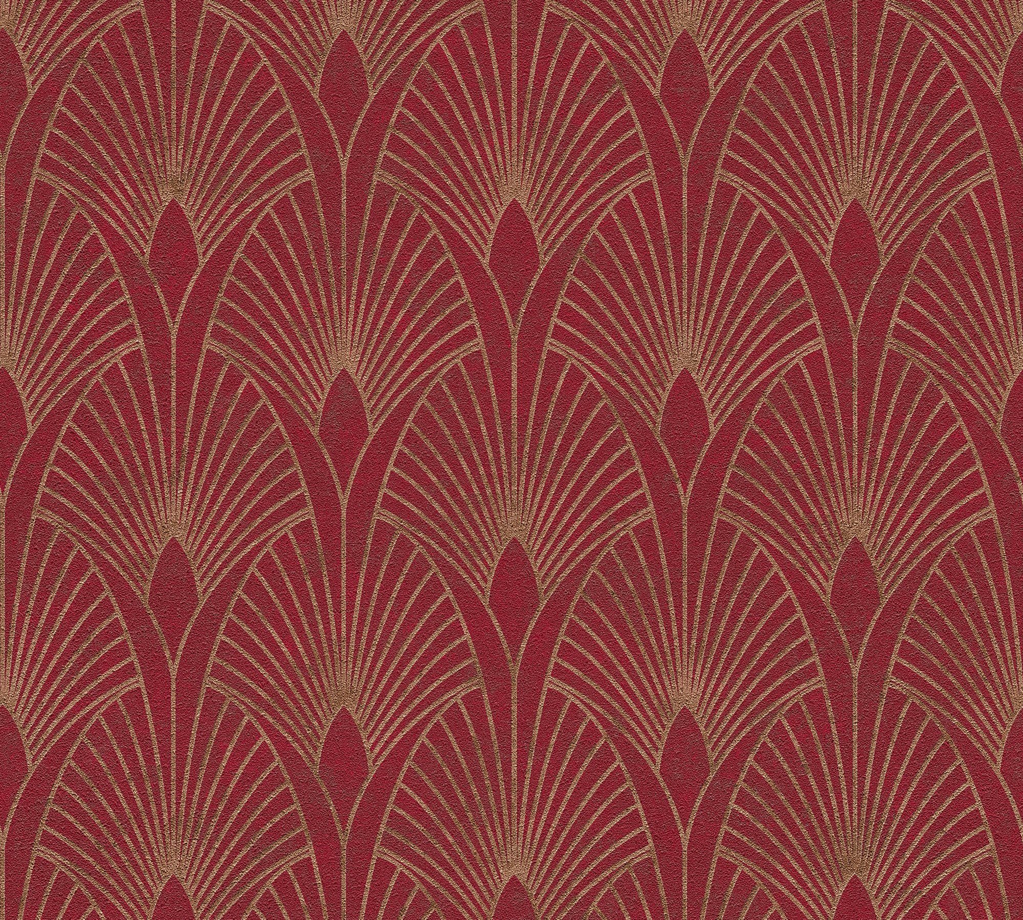 living walls Vliestapete New Walls 50's Glam Art Deco Optik, leicht strukturiert, Barock, gemustert, ornamental, Tapete Art Deco Tapeten Wohnzimmer Schlafzimmer Küche Flur Design Büro