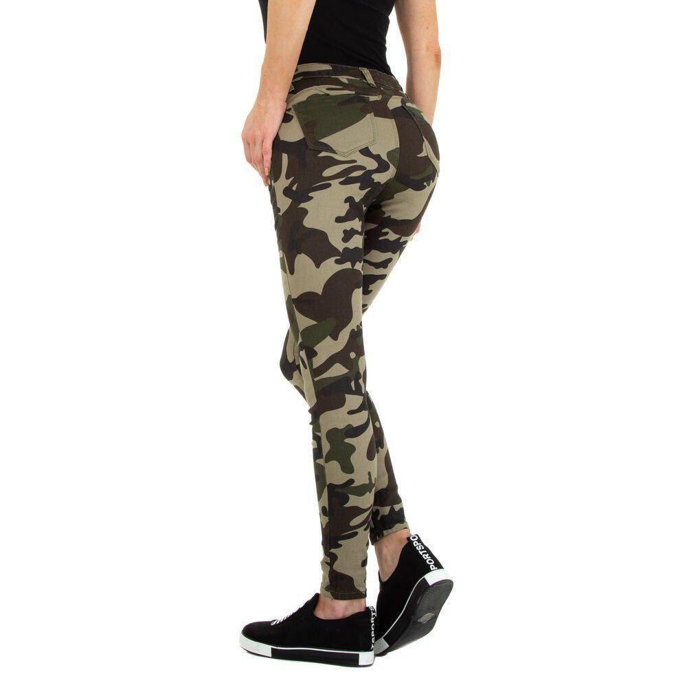 Damen Jeans Ital-Design Skinny-fit-Jeans Damen Freizeit Stretch Jeans in Camouflage