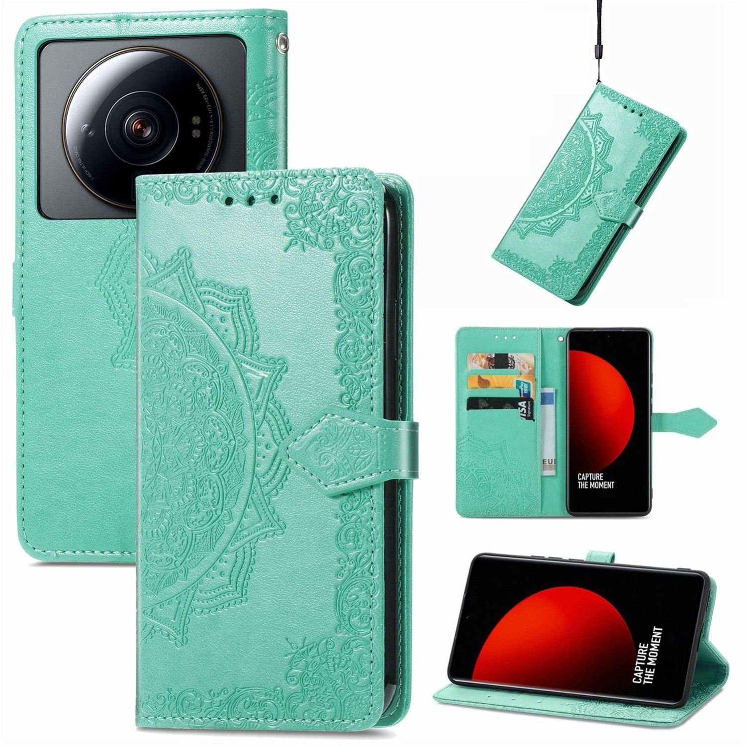 König Design Handyhülle Xiaomi 12S Ultra, Schutzhülle Schutztasche Case  Cover Etuis Wallet Klapptasche Bookstyle