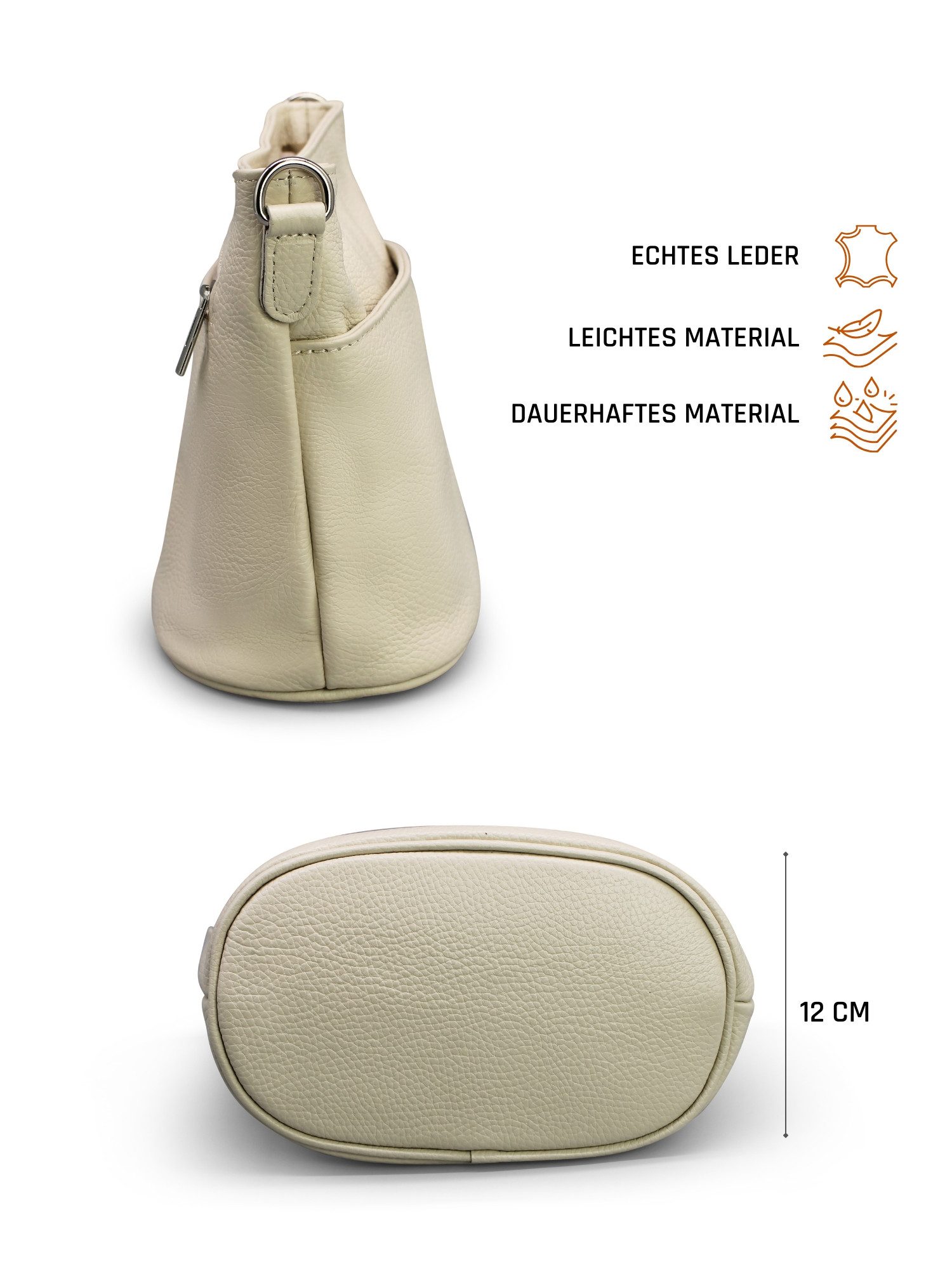 Adel Bags Schultertasche LINA Umhängetasche für Damen, Schultertasche Echtleder Gürteltasche
