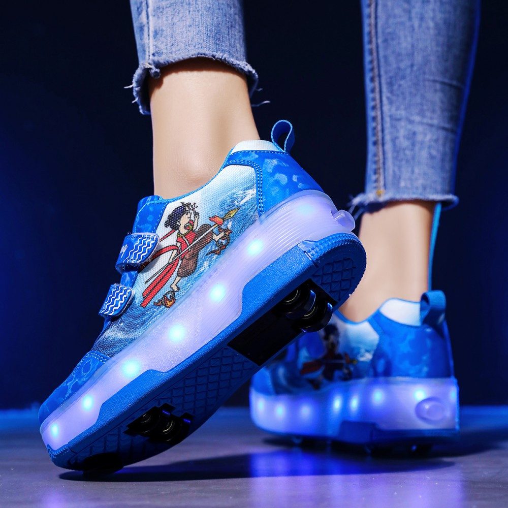 HUSK'SWARE Rollschuhe, (Vielseitige Anpassungsmöglichkeiten, strapazierfähig und langlebig, Komfortabel und atmungsaktiv, Coole LED-Beleuchtung), Rutschfeste und strapazierfähige Sohle