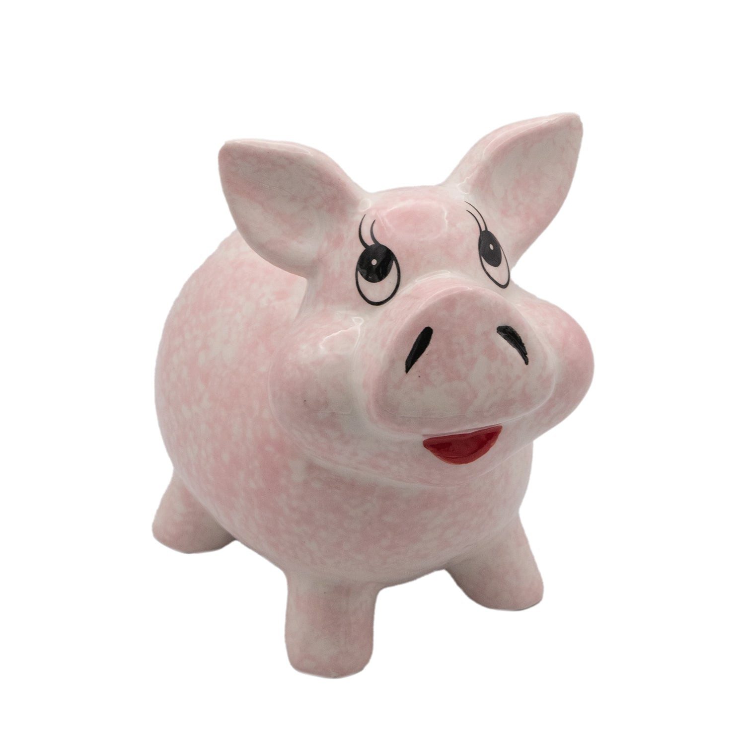 Logbuch-Verlag Spardose Sparschwein rosa Dolomit 15 cm – niedliches Keramik Sparschwein mit