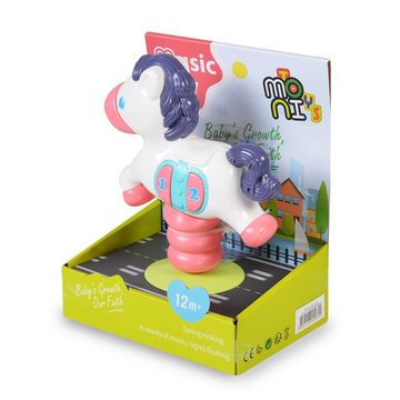 Moni Spielzeug-Musikinstrument Kinder Musikspielzeug Pony, K999-138B verschiedene Melodien Licht schwingt