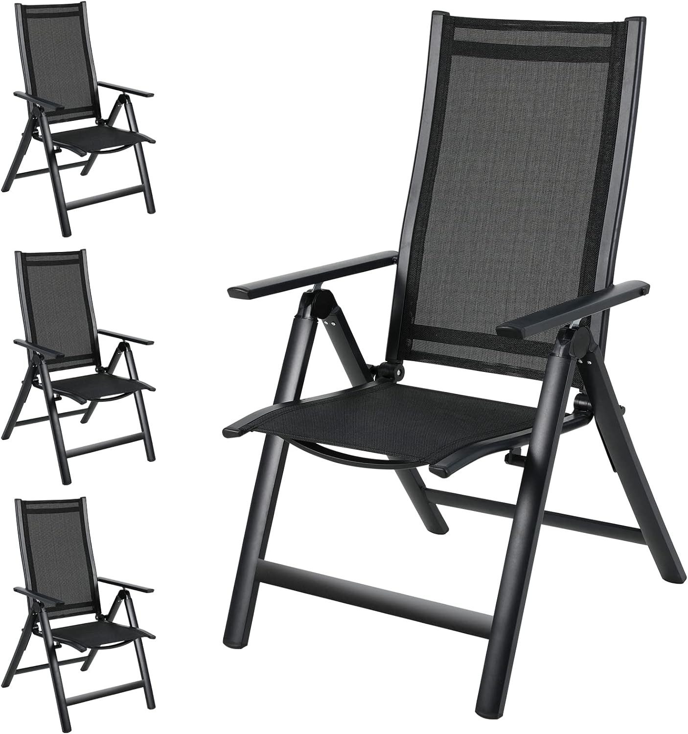 TLGREEN Gartenstuhl Luxus Klappstuhl mit Verstellbarer Hochlehner (Balkonst günstig online kaufen