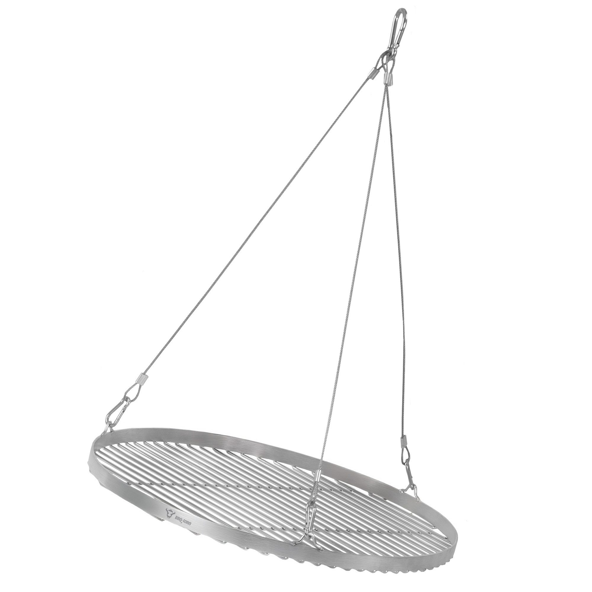 BBQ-Toro Grillrost Edelstahl Grillrost Rund Ø 50 cm, BBQ Grillgitter mit Seilaufhängung, Stabil