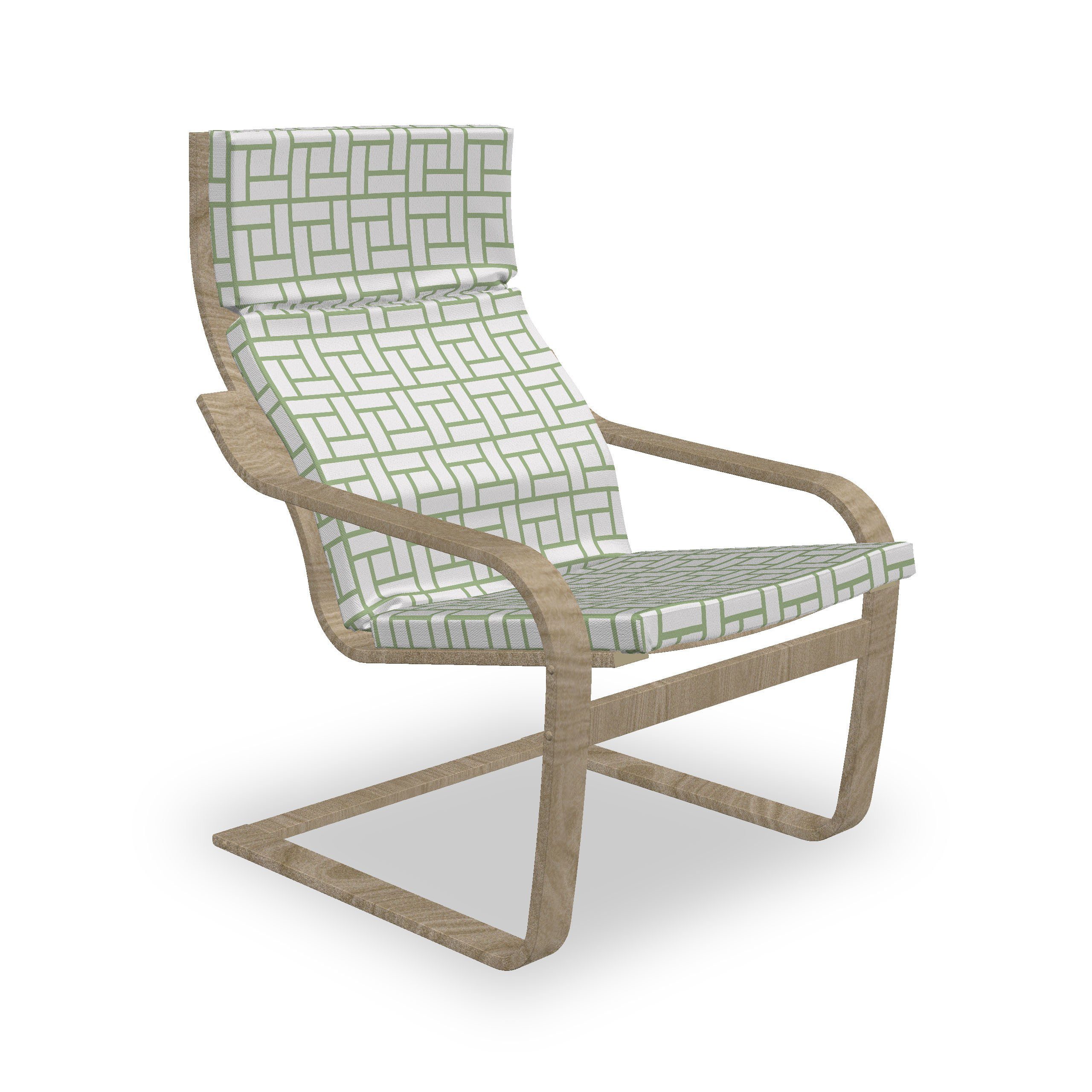 Abakuhaus Stuhlkissen Sitzkissen mit Stuhlkissen mit Hakenschlaufe und Reißverschluss, Grün Maze geformte Quadrate Linien
