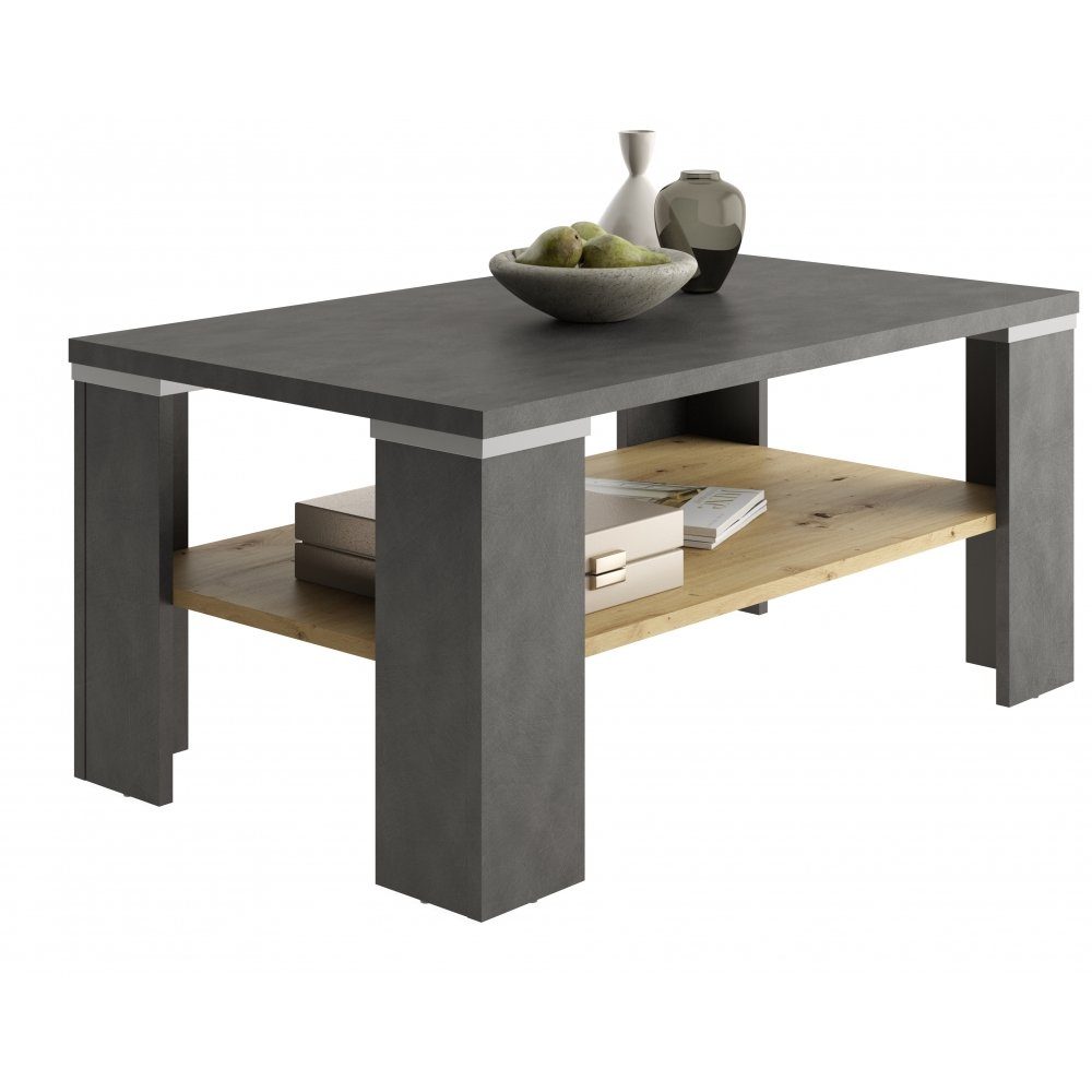 FMD Möbel Couchtisch Beistelltisch Tisch Wohnzimmertisch ca. 100 cm BASTIA Matera grau / Artisan Eiche Nb. Couchtisch