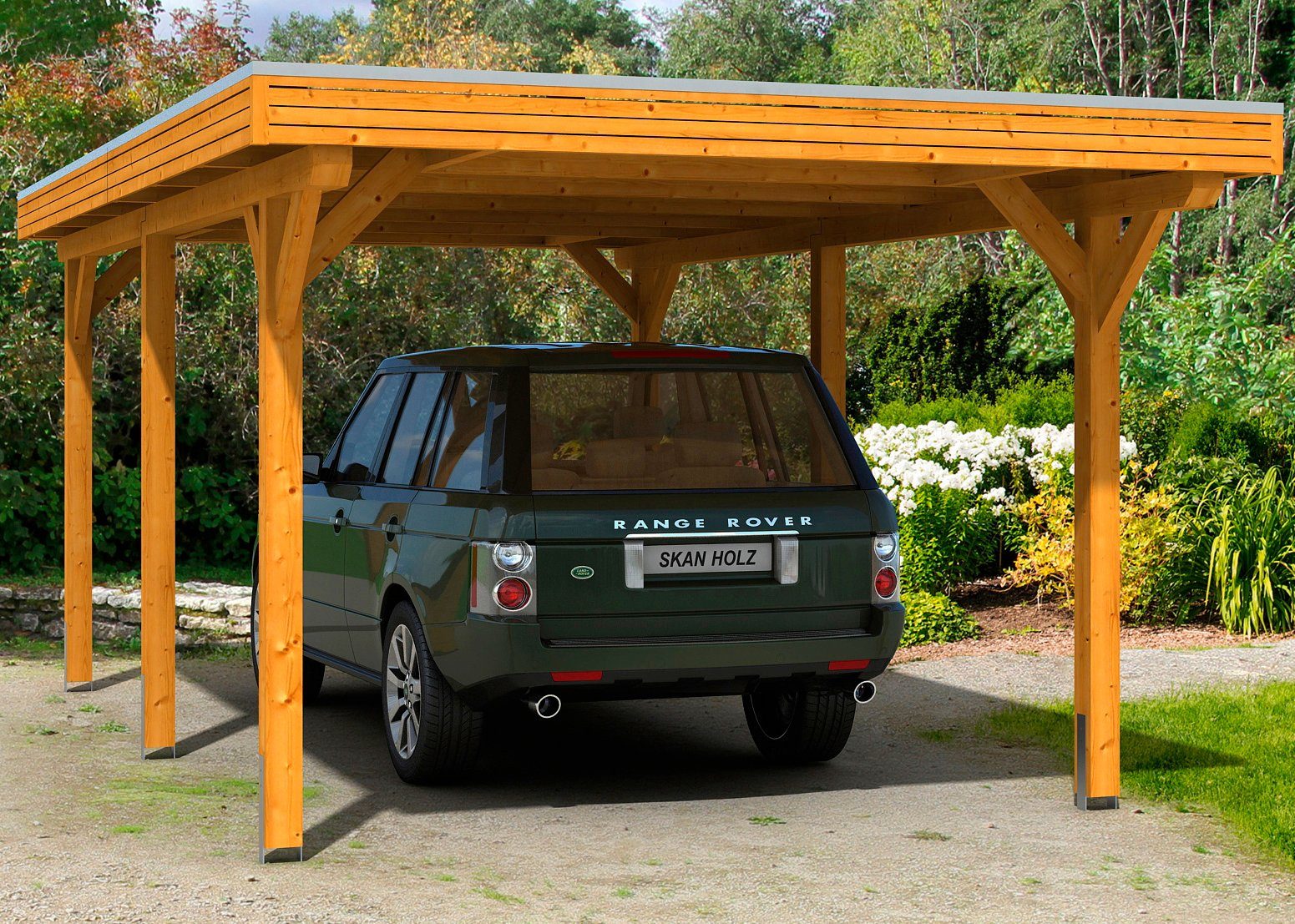 Skanholz Einzelcarport Spessart, BxT: 355x604 cm, 220 cm Einfahrtshöhe