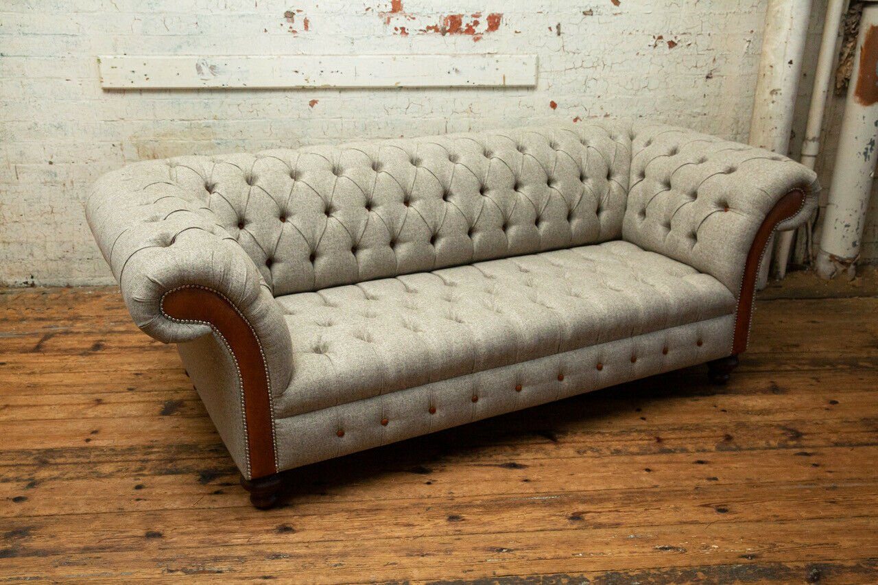 Couch Knöpfen. Moderne Rückenlehne Möbel Chesterfield-Sofa JVmoebel Die Sofa Design 3er Sitz mit Polster 225cm, Dreisitzer