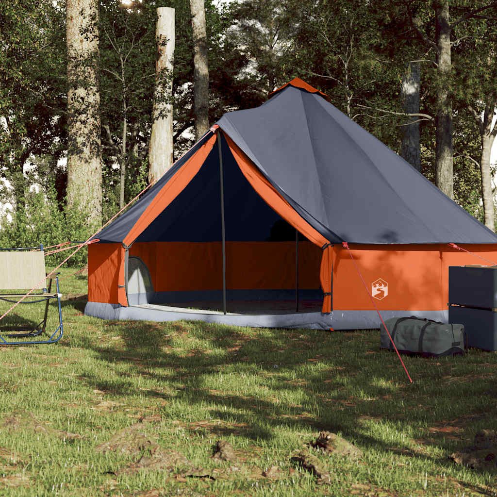 vidaXL Tipi-Zelt Tipi-Familienzelt 6 Personen Grau und Orange Wasserdicht, (1 tlg)