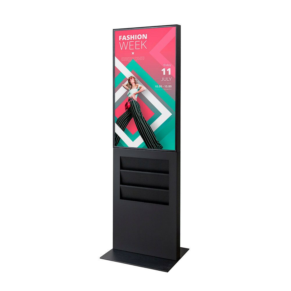 Showdown Displays Einzelrahmen Showdown Displays Smart Line Digitale Infostele Regal 6 x A4 Mit 43" S, (1 St)