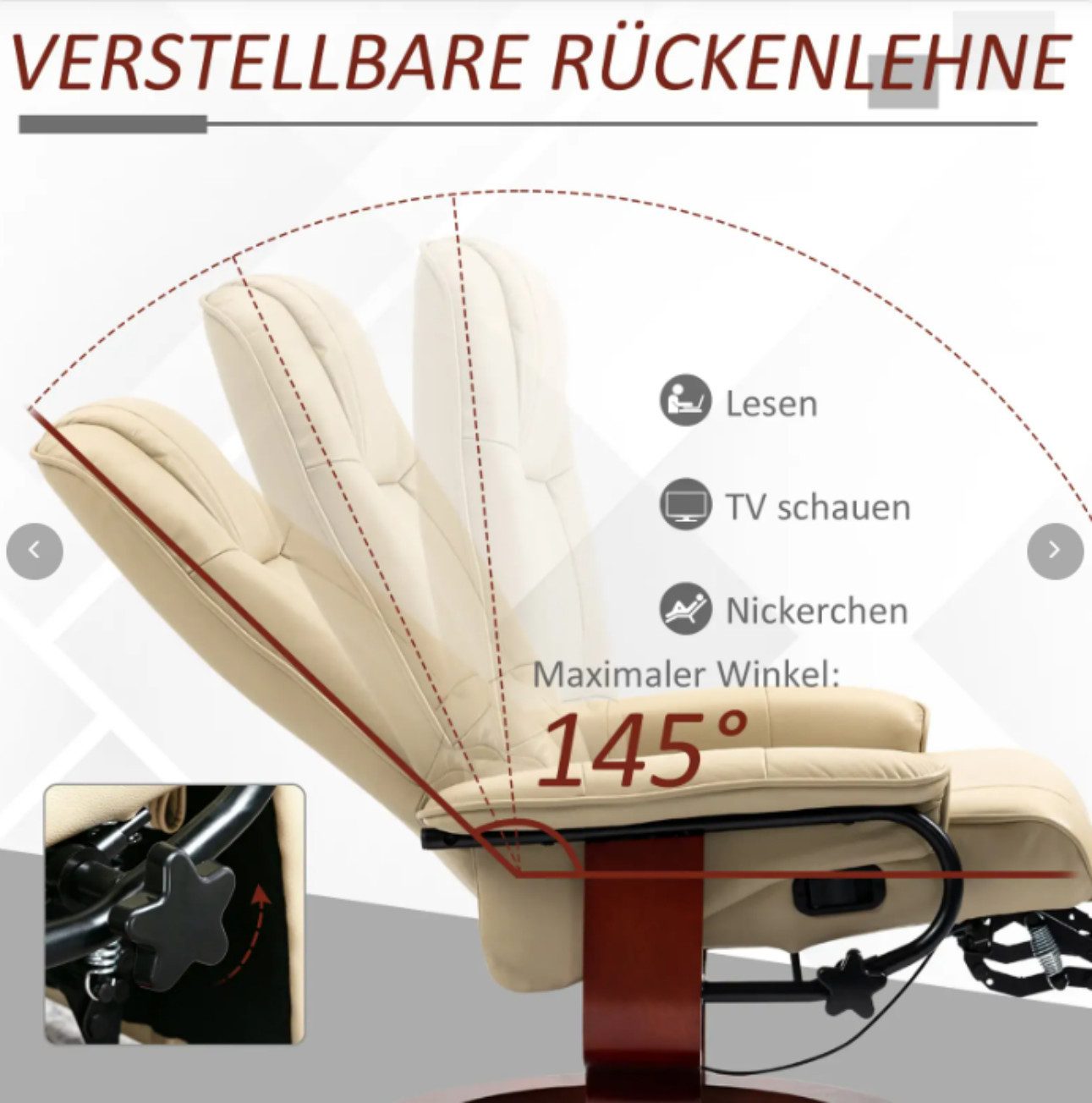 Odikalo Loungesessel Relaxsessel Drehstuhl Polsterstuhl Liegesessel günstig online kaufen