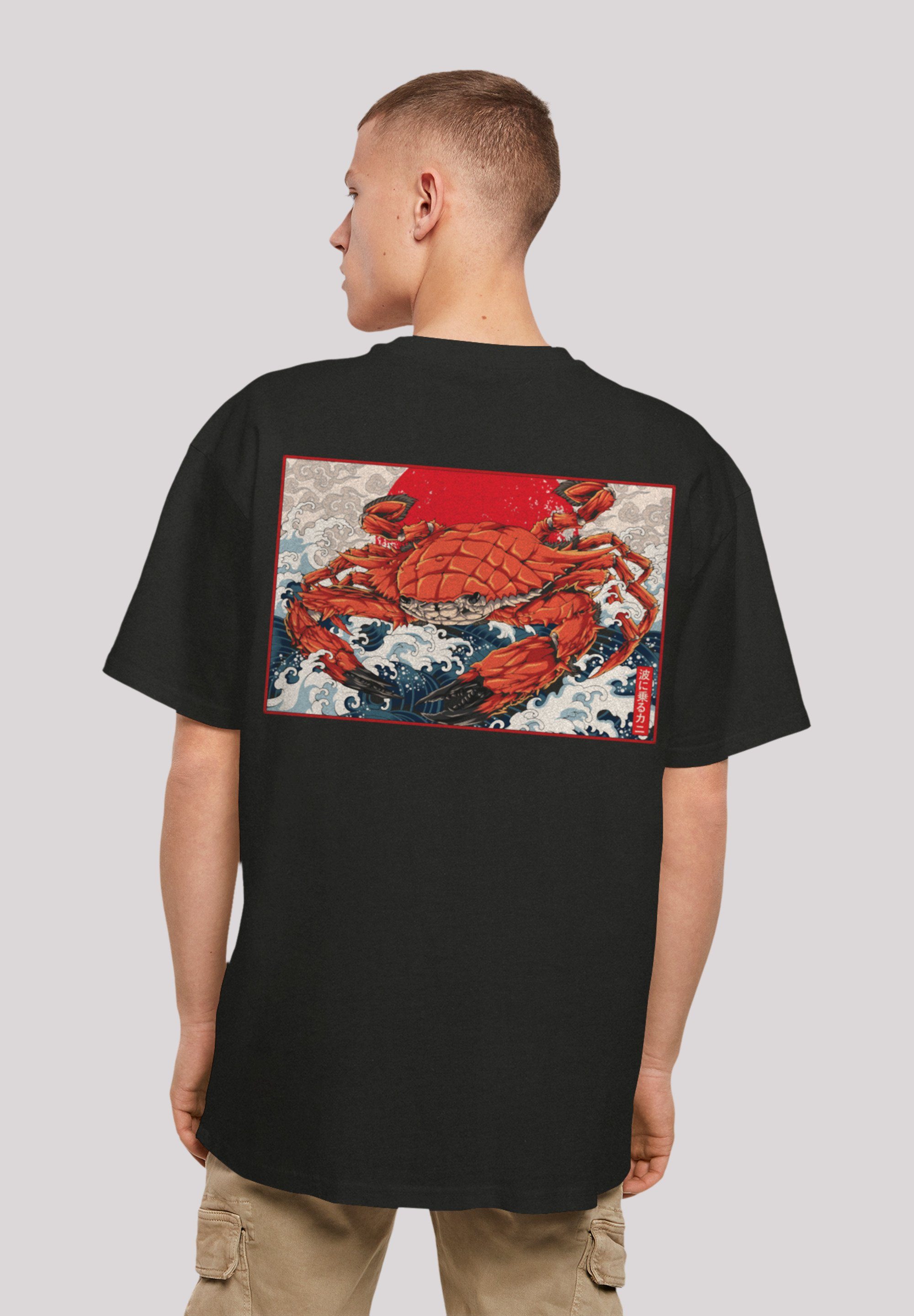 F4NT4STIC T-Shirt Crab Kanji Japan Print schwarz