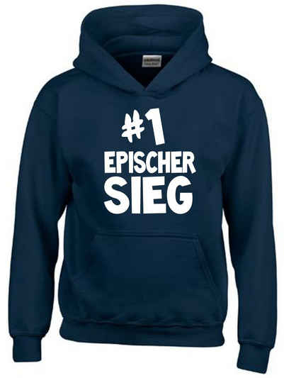 coole-fun-t-shirts Hoodie #1 EPISCHER Sieg Hoodie Sweatshirt mit Kapuze Zocker Gamer