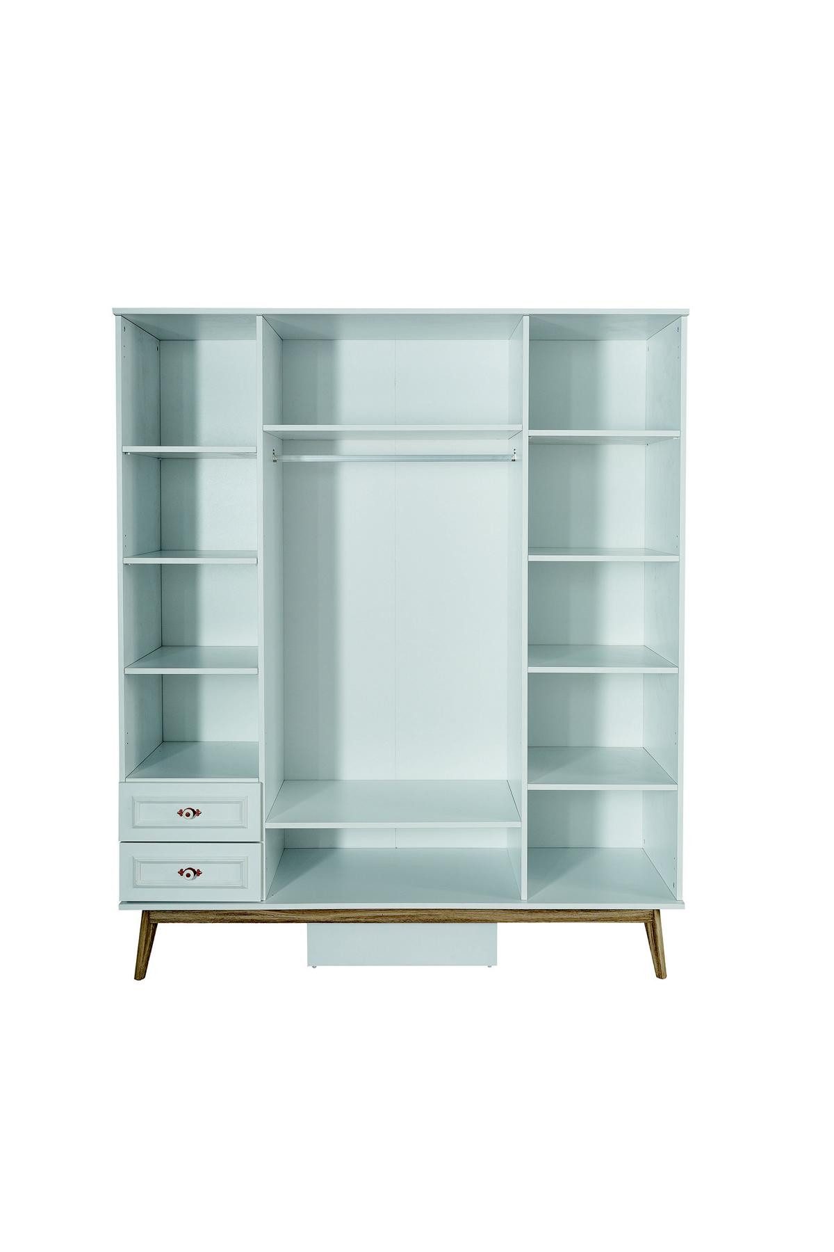 Xlmoebel Kinderkleiderschrank Rosa Kleiderschrank aus Holz mit 4 Türen für vielseitigen Stauraum (1-St., Kleiderschrank) Hergestellt in Europa