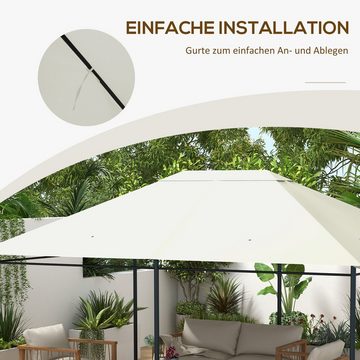 Outsunny Pavillon-Ersatzdach Ersatzdach für Garten 3,97 x 2,97 m Pavilliondach mit UV-Schutz, 397 x 297 cm (Wasserdichtes Dach, Ersatzbezug), Mit atmungsaktivem Dach