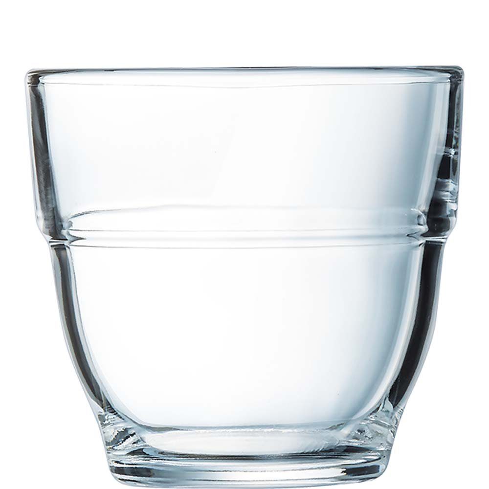 Arcoroc Tumbler-Glas Forum, Glas gehärtet, Tumbler Trinkglas stapelbar 160ml Glas gehärtet transparent 6 Stück ohne Füllstrich