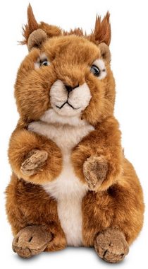 Uni-Toys Kuscheltier Eichhörnchen, sitzend - 17 cm (Höhe) - Plüsch-Hörnchen - Plüschtier, zu 100 % recyceltes Füllmaterial