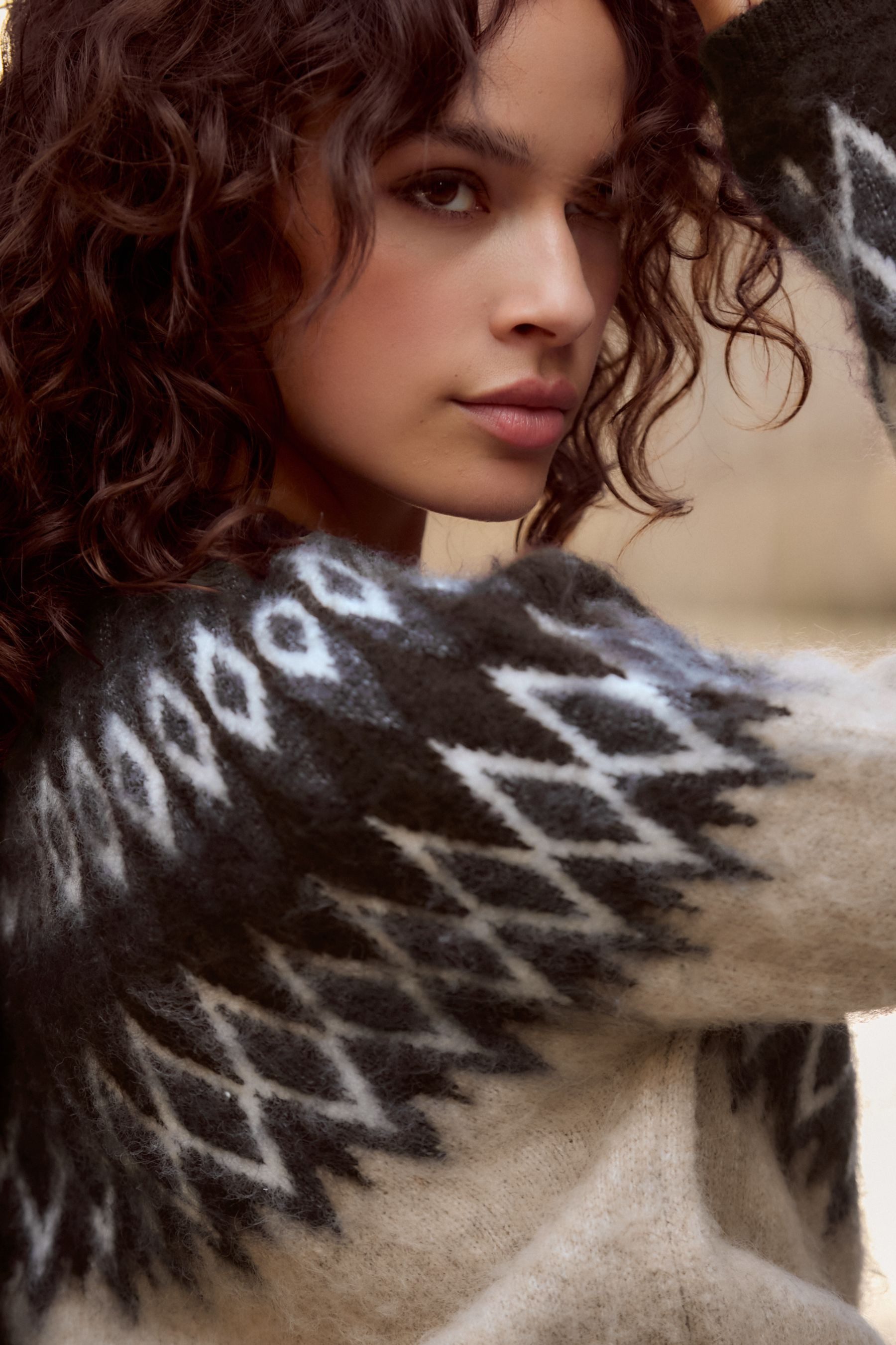 Next Rundhalspullover Weicher Strickpullover mit Norwegermuster (1-tlg)