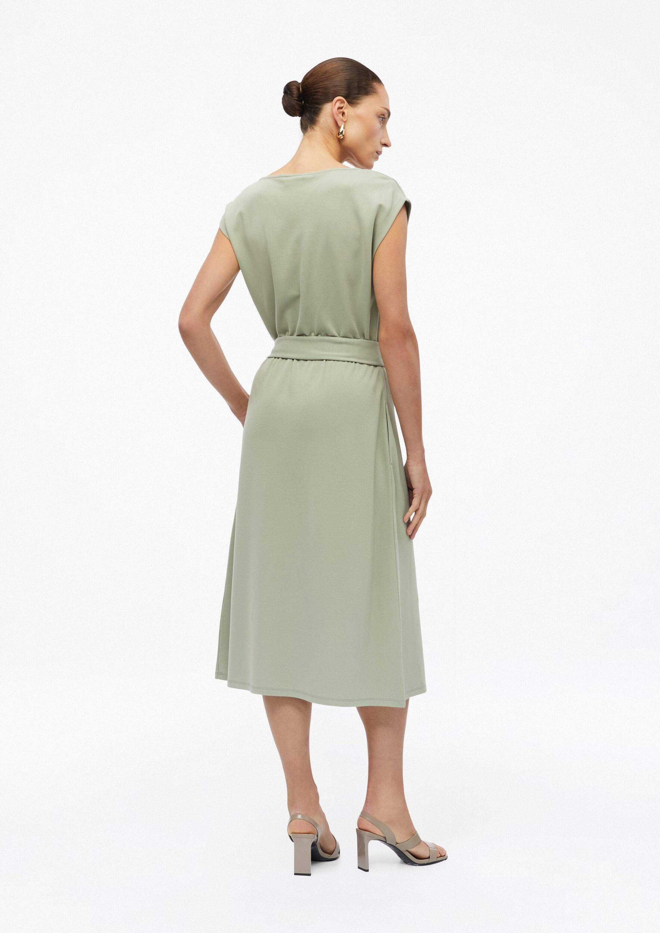 s.Oliver Minikleid Kleid Kurzes Kleid mit Wasserfall-Ausschnitt und Bindegürtel