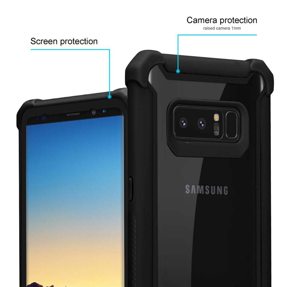 Cadorabo Handyhülle für Samsung Galaxy NOTE 8 Hülle Samsung Galaxy NOTE 8, Handy Schutzhülle TPU Silikon Cover Bumper - Hard Cover Hybrid Case