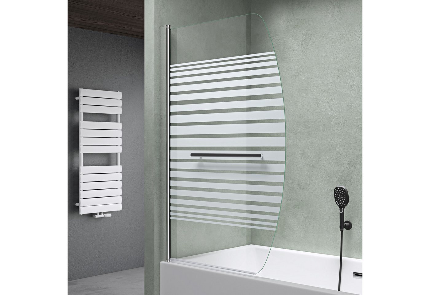 Thumbnail - Mai & Mai Badewannenaufsatz Duschwand für Badewanne Badewannenfaltwand ESG GLAS C112 NEU