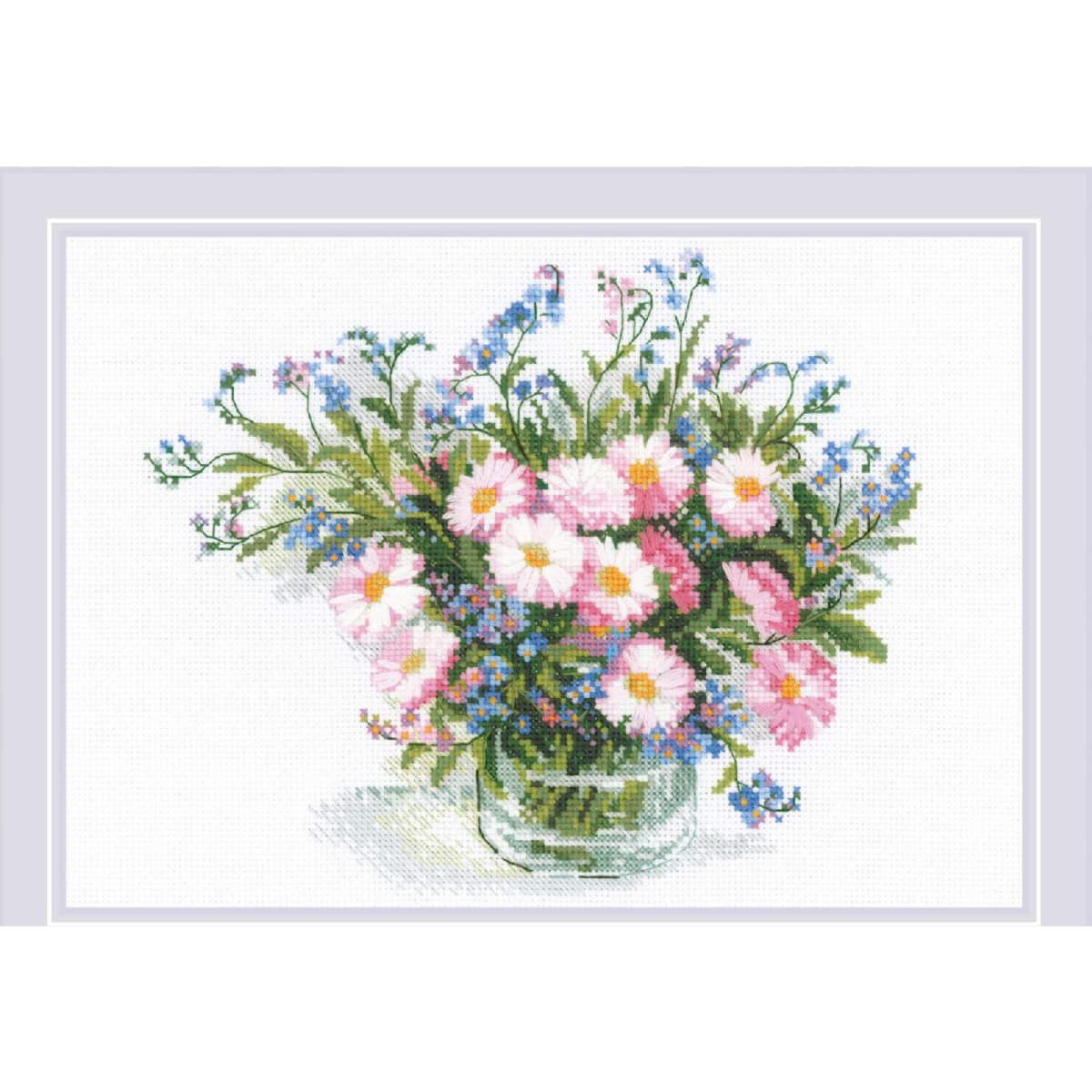 Riolis Kreativset Riolis Kreuzstich Stickpackung "Zarte Gänseblümchen", Zählmuster, 3..., (embroidery kit by Marussia)