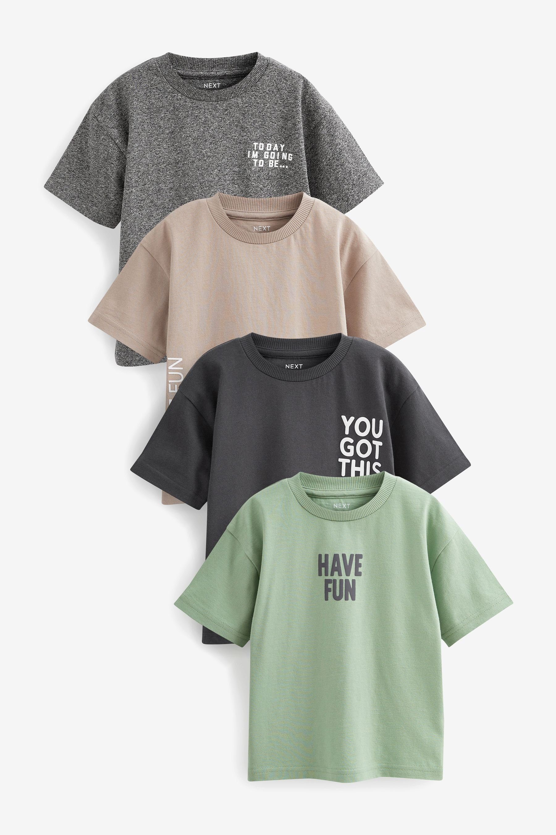 Next T-Shirt 4er-Pack Oversized T-Shirts (4-tlg) Multi Colour