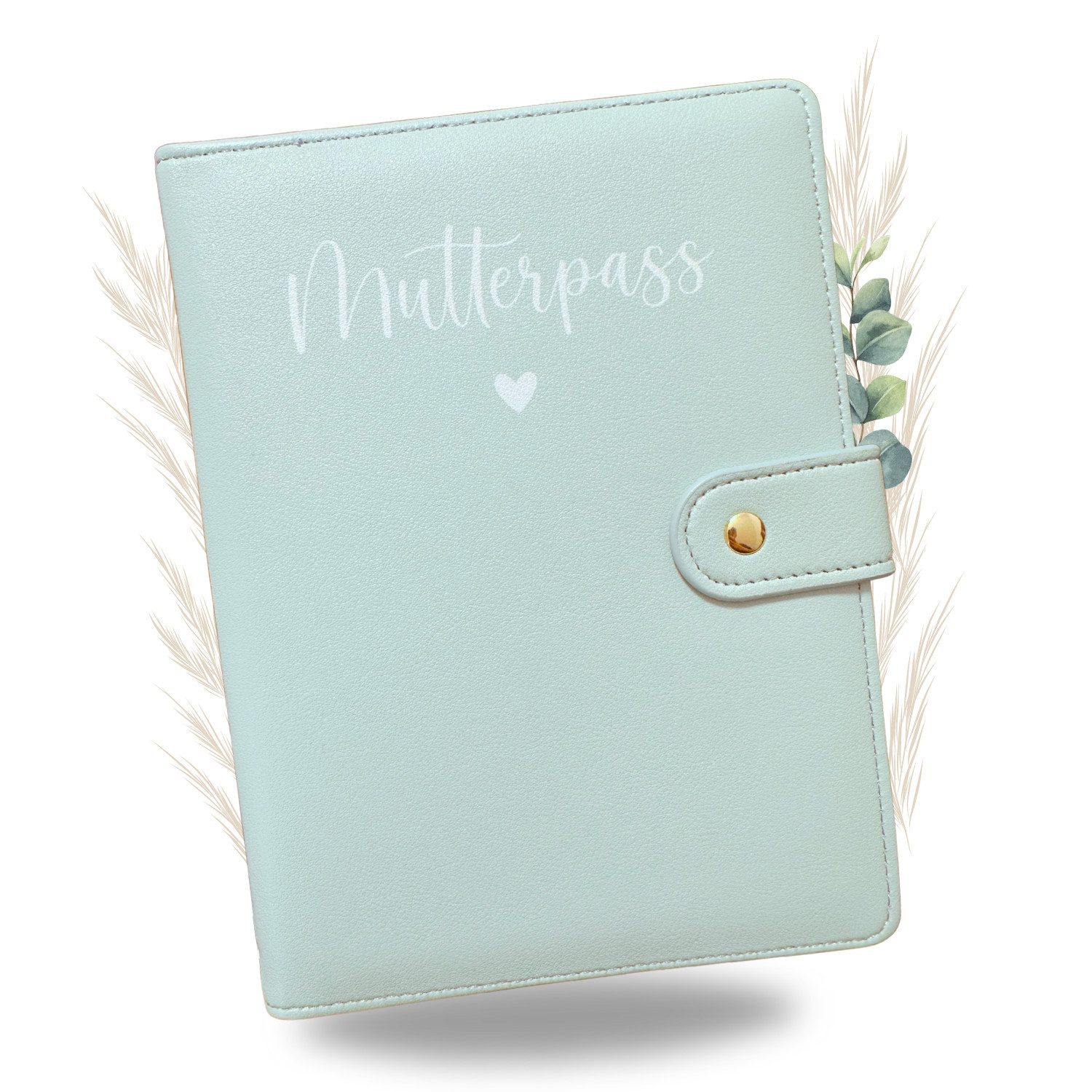Malino Mutterpass-Hülle Mutterpasshülle Leder Mint Deutsch, Schutzhülle Mutterpass-Hülle