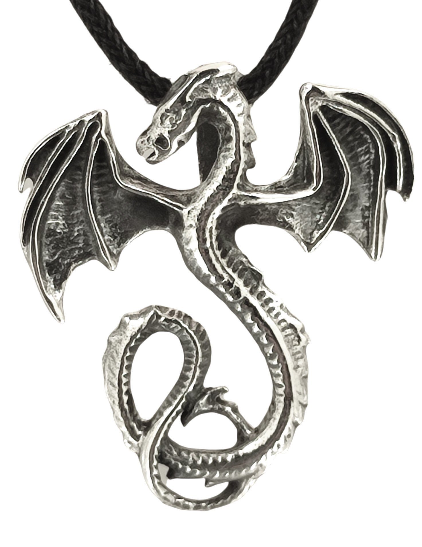 Kiss of Leather Kettenanhänger Drachen Anhänger 925 Sterling Silber Drache Dragon Fantasy Fabelwesen