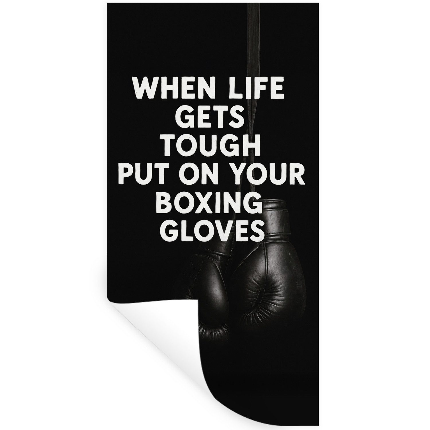 MuchoWow Wandsticker Text - Boxhandschuhe - Weiß (1 St), Wandaufkleber, Repositionierbar, Selbstklebend, 40x80 cm