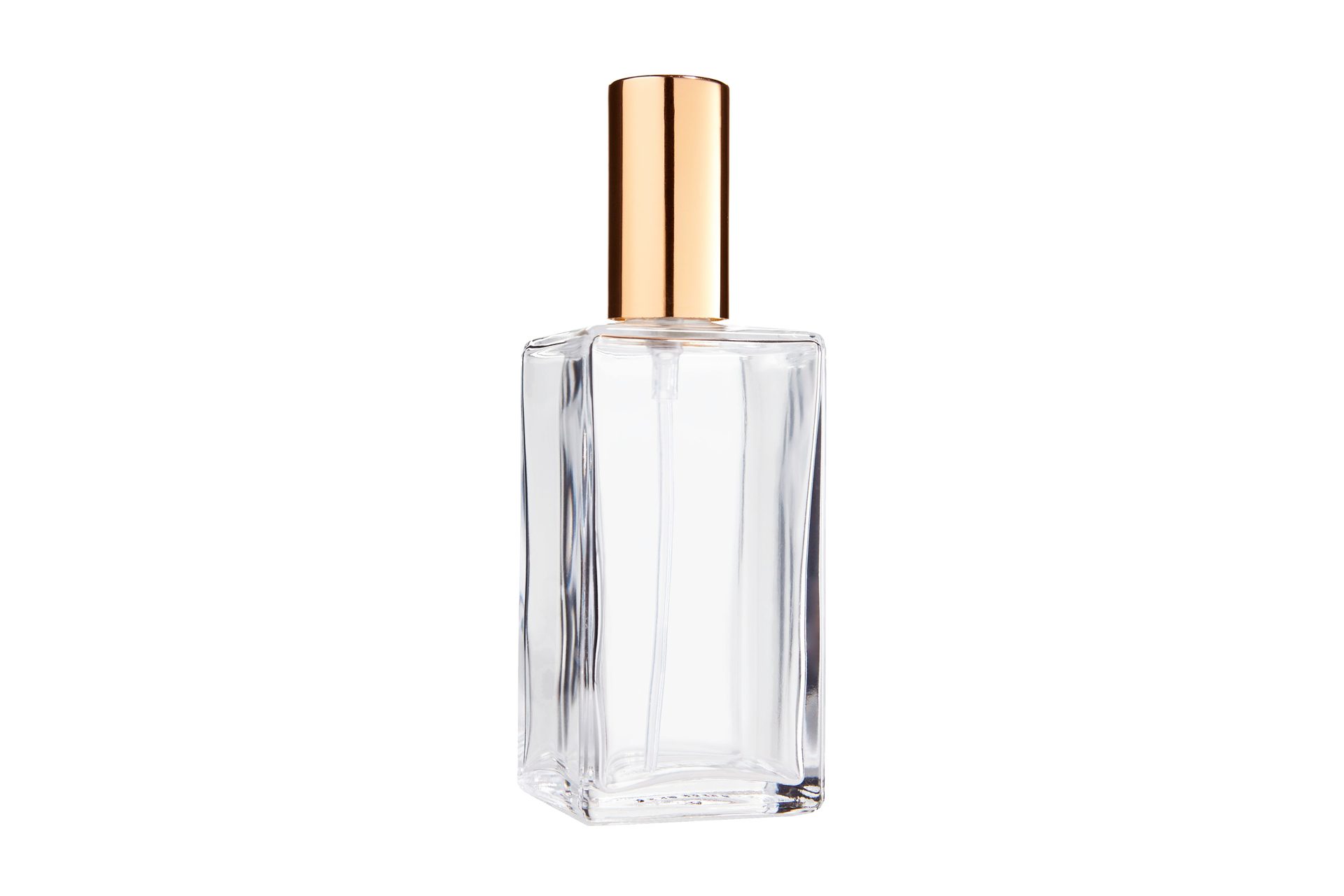 Fantasia Beauty Parfümzerstäuber Tischzerstäuber eckig, für 100 ml, Zerstäuber goldfarben (1 St), Parfüm-Zerstäuber