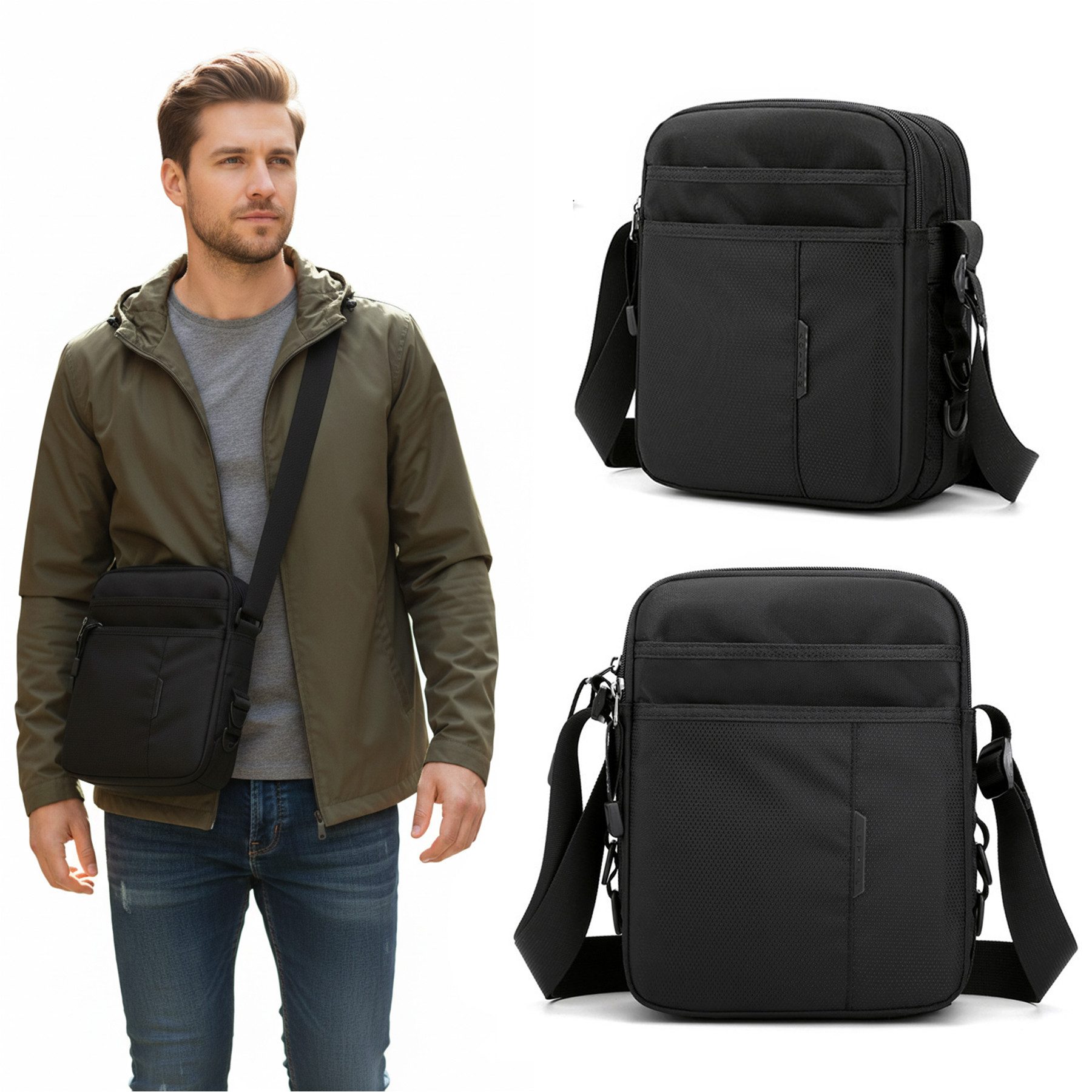 Mutig Umhängetasche shoulder bag Herren Oxford Herren Tasche männer umhängetasche (Wasserdicht Schultertasche, Crossbody Bag Backpack, Crossbody, für Männer Messenger Bag, Reise Arbeitstasche), für Männer und Frauen, die Outdoor-Sportarten wandern